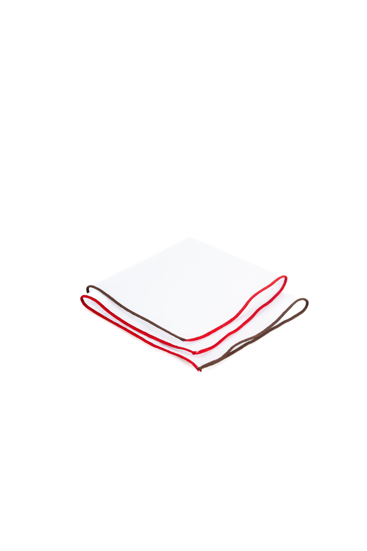 ΑΝΔΡΙΚΟ ΜΑΝΤΗΛΙ ΠΟΣΕΤ PORTOBELLO'S ΛΕΥΚΟ με κόκκινη και καφέ μπορντούρα