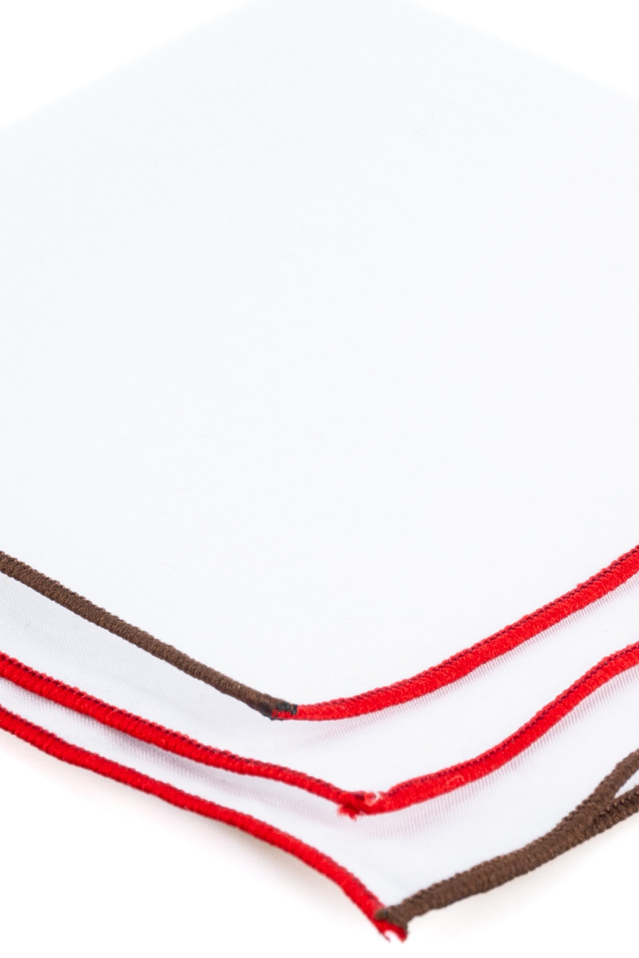 ΑΝΔΡΙΚΟ ΜΑΝΤΗΛΙ ΠΟΣΕΤ PORTOBELLO'S ΛΕΥΚΟ με κόκκινη και καφέ μπορντούρα