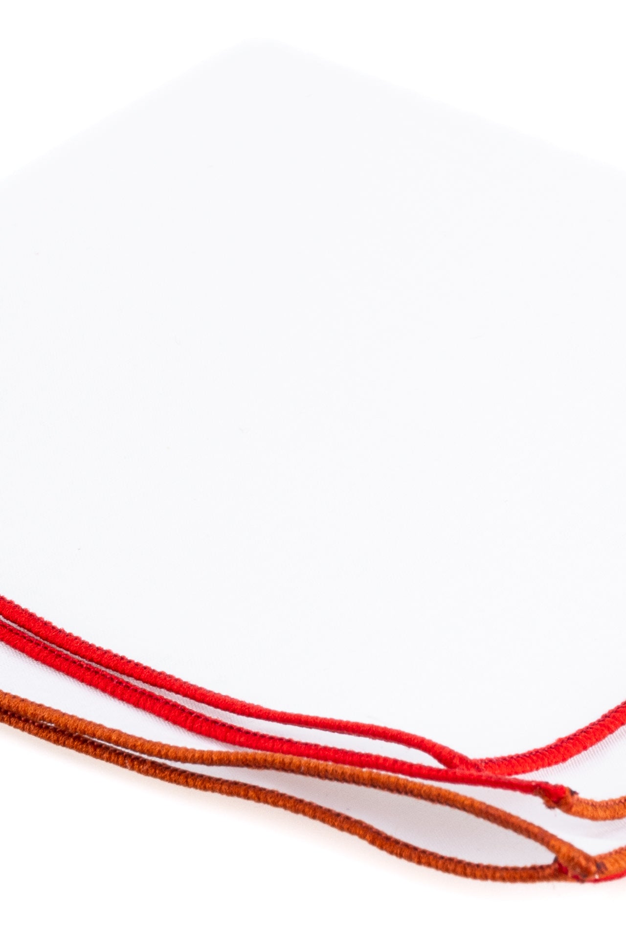 ΑΝΔΡΙΚΟ ΜΑΝΤΗΛΙ ΠΟΣΕΤ PORTOBELLO'S ΛΕΥΚΟ με κόκκινη & πορτοκαλί μπορντούρα