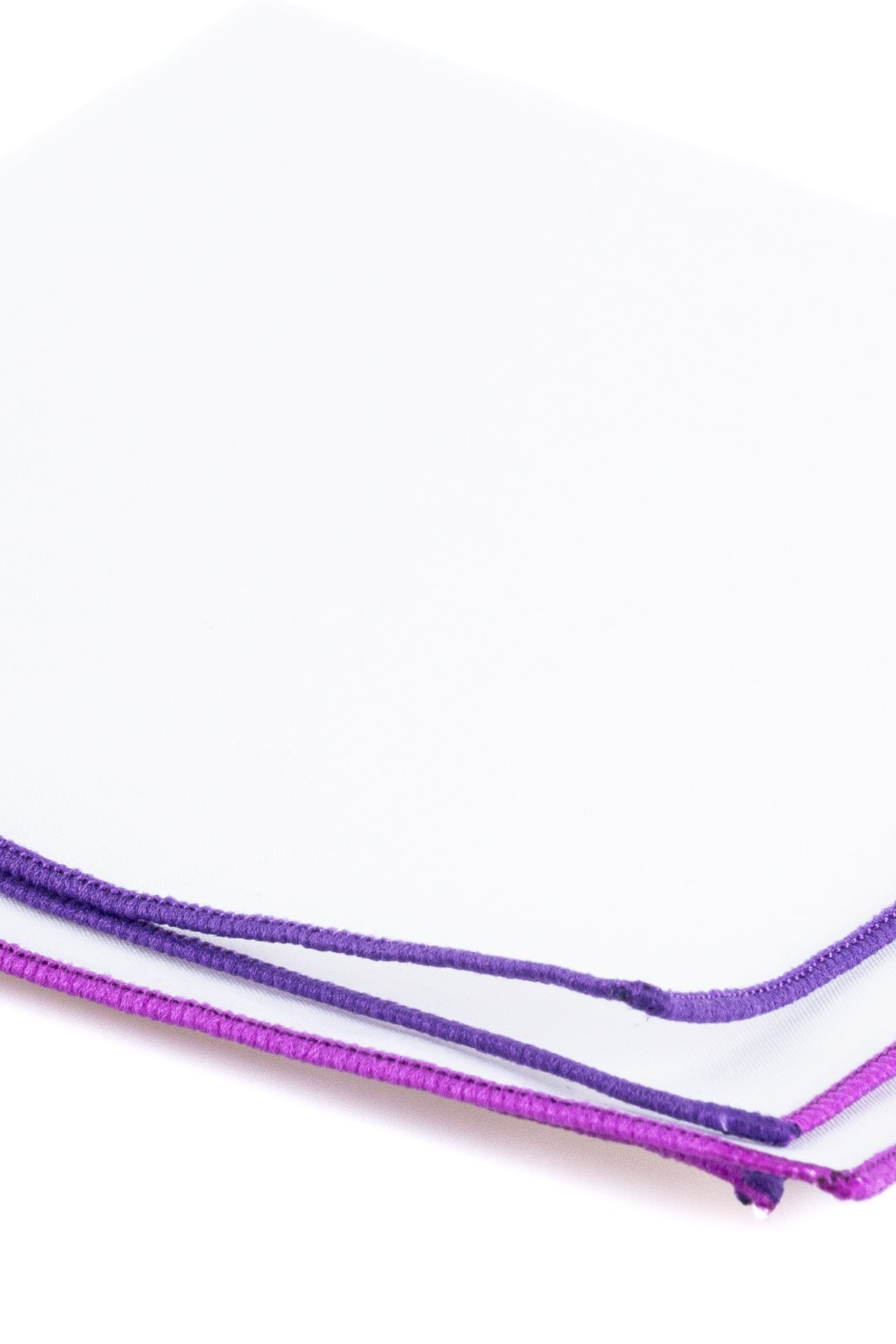 ΑΝΔΡΙΚΟ ΜΑΝΤΗΛΙ ΠΟΣΕΤ PORTOBELLO'S ΛΕΥΚΟ με μωβ & λιλά μπορντούρα