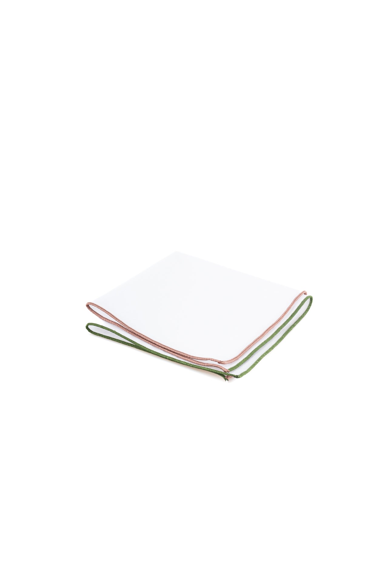 ΑΝΔΡΙΚΟ ΜΑΝΤΗΛΙ ΠΟΣΕΤ PORTOBELLO'S λευκό χρώμα με πράσινη & καφέ μπορντούρα