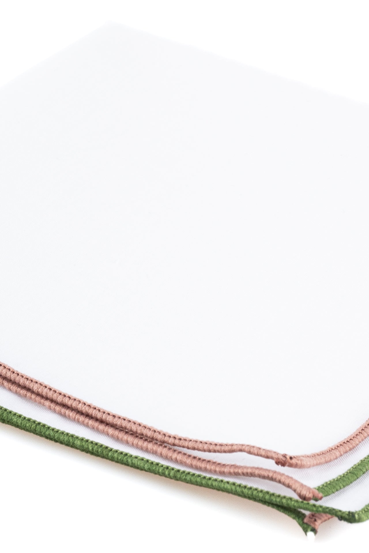 ΑΝΔΡΙΚΟ ΜΑΝΤΗΛΙ ΠΟΣΕΤ PORTOBELLO'S λευκό χρώμα με πράσινη & καφέ μπορντούρα