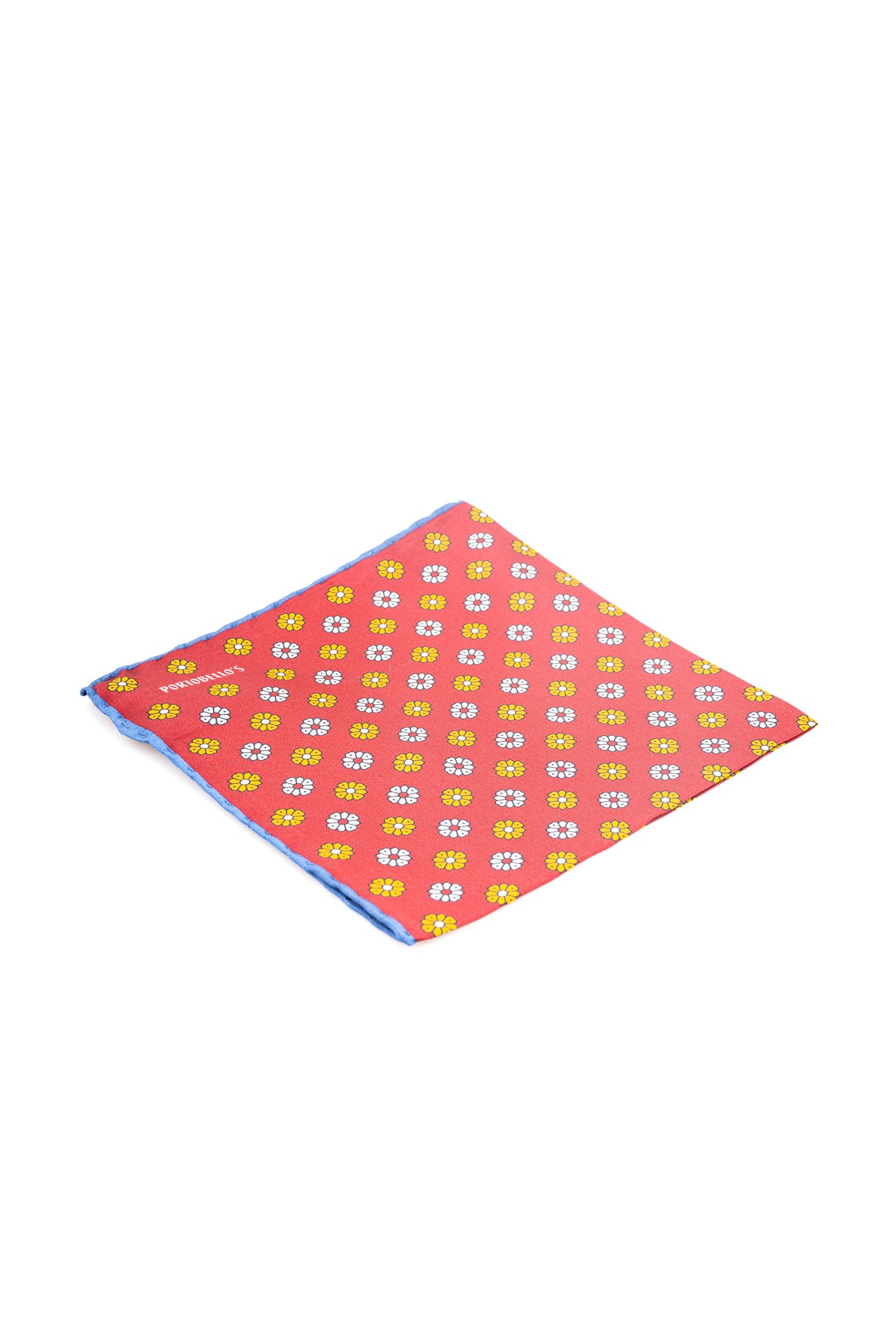 ΑΝΔΡΙΚΟ ΜΑΝΤΗΛΙ ΠΟΣΕΤ PORTOBELLO'S ΚΟΚΚΙΝΟ με μοτίβο μαργαρίτες