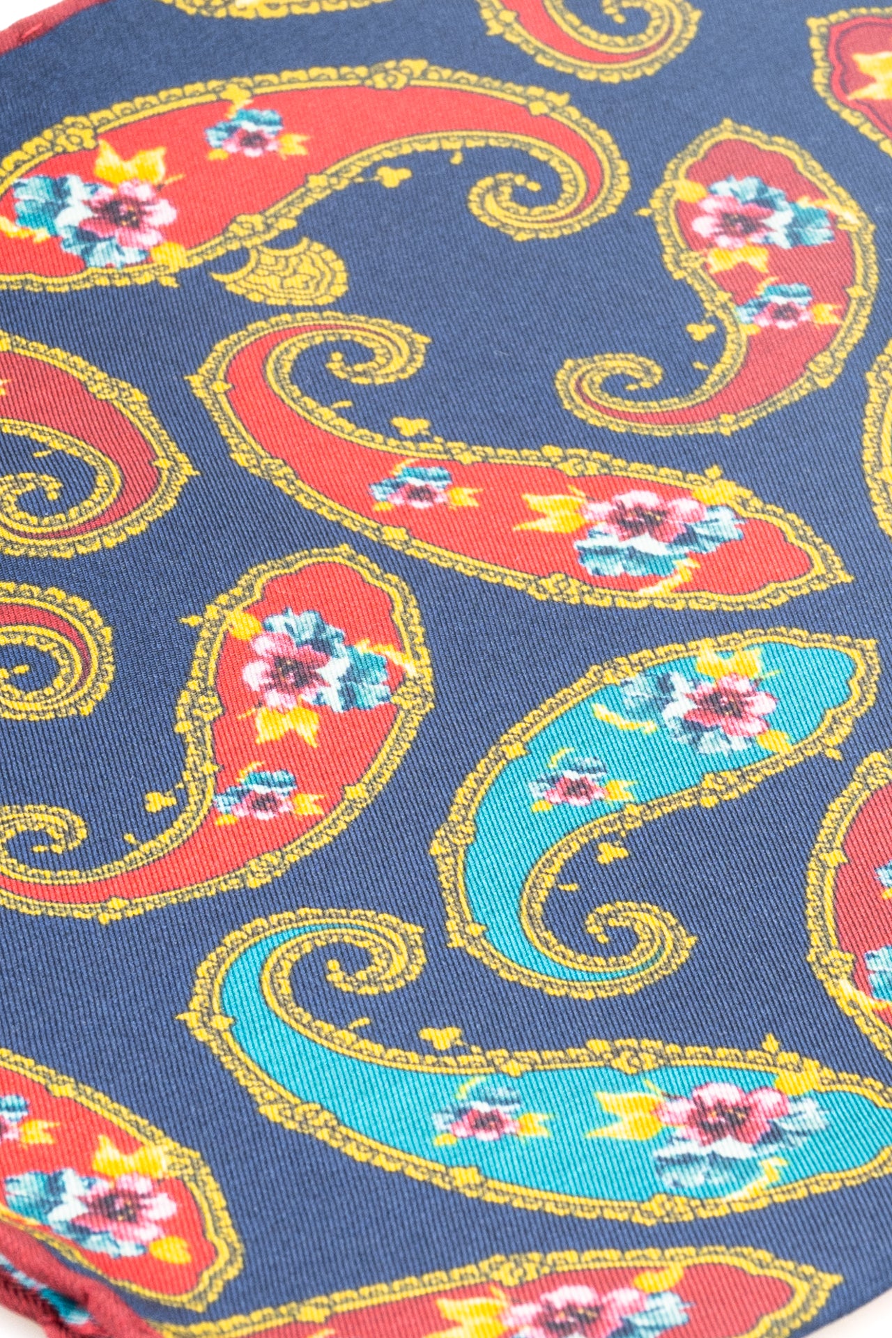 ΑΝΔΡΙΚΟ ΜΑΝΤΗΛΙ ΠΟΣΕΤ PORTOBELLO'S ΜΠΛΕ-ΚΟΚΚΙΝΟ με χρωματιστά μεγάλα λαχούρια