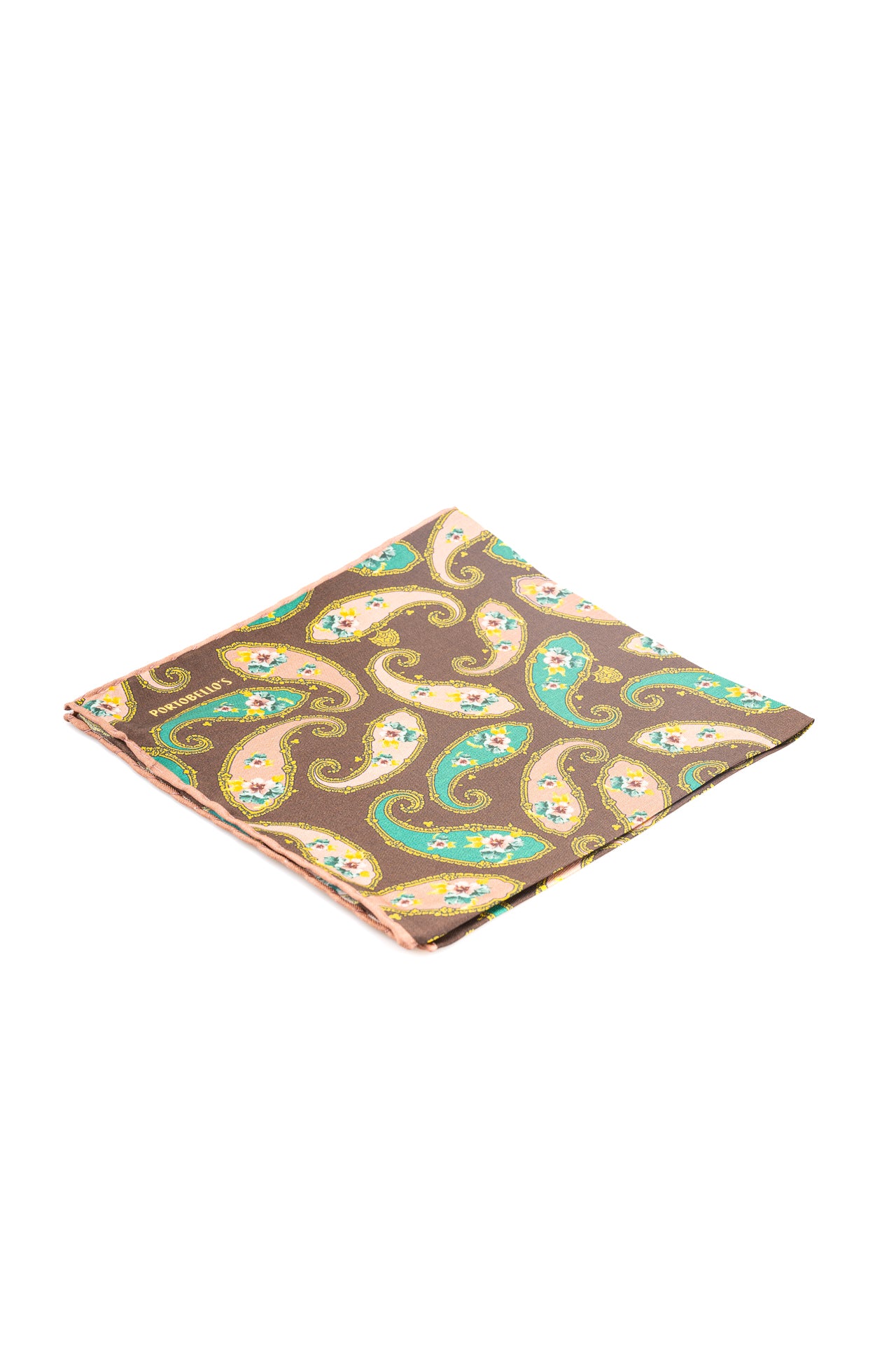 ΑΝΔΡΙΚΟ ΜΑΝΤΗΛΙ ΠΟΣΕΤ PORTOBELLO'S ΚΑΦΕ με χρωματιστά μεγάλα λαχούρια