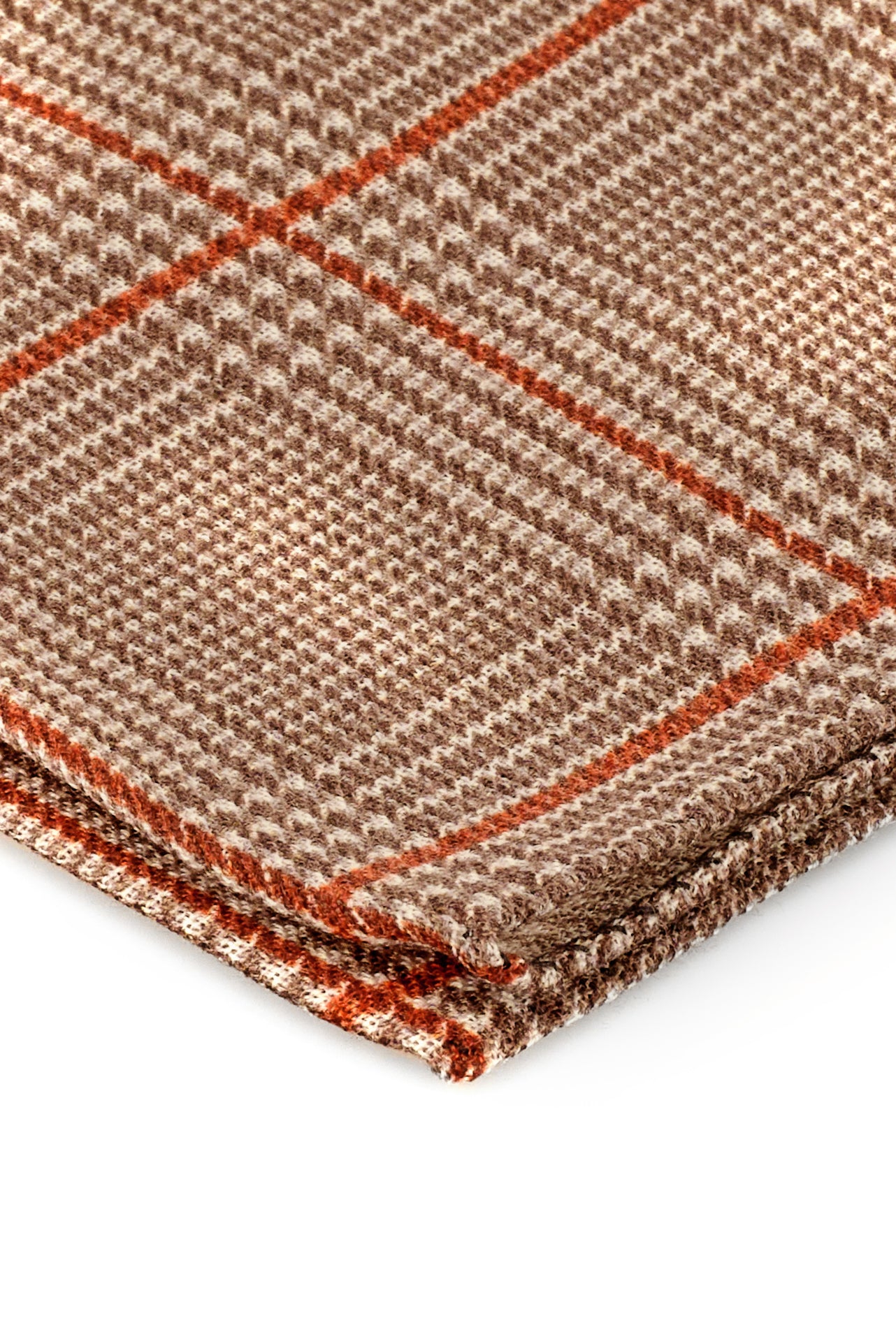 ΜΑΝΤΗΛΙ ΠΟΣΕΤ ΜΑΛΛΙΝΟ PORTOBELLO'S PRINCE DE GALLES CHECK ΓΚΡΙ ΜΠΟΡΝΤΟ