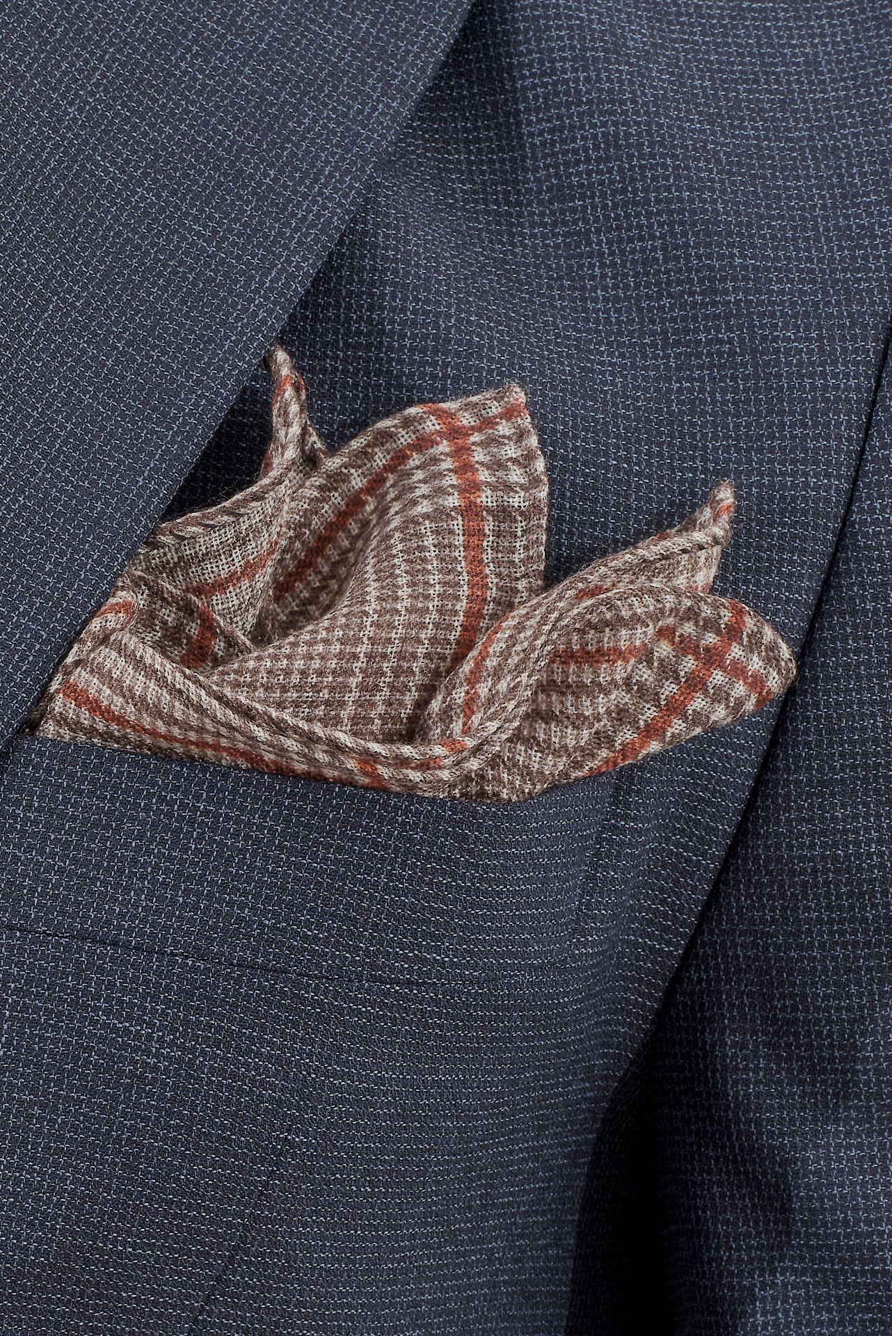 ΜΑΝΤΗΛΙ ΠΟΣΕΤ ΜΑΛΛΙΝΟ PORTOBELLO'S PRINCE DE GALLES CHECK ΓΚΡΙ ΜΠΟΡΝΤΟ