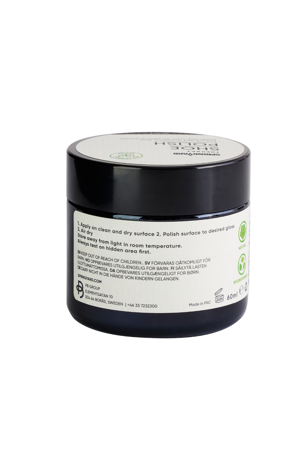 Shoe Polish Black 60ml Springyard