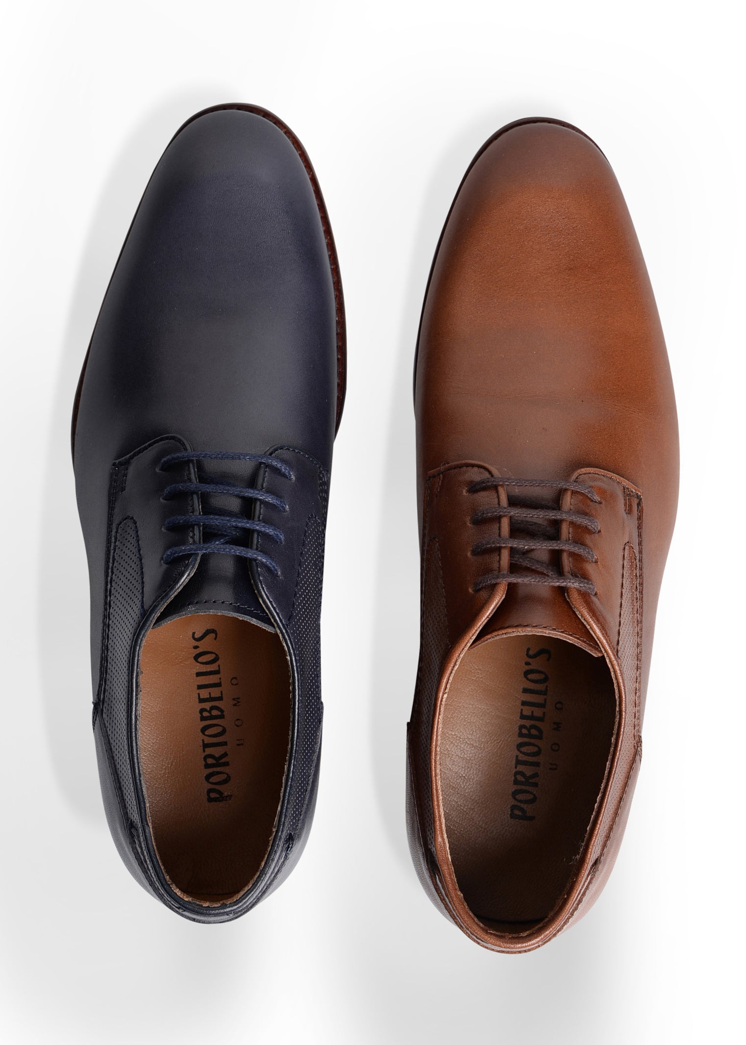 ΑΝΔΡΙΚΑ ΠΑΠΟΥΤΣΙΑ DERBY PORTOBELLO'S ΜΠΛΕ ΜΕ ΚΑΦΕ ΛΕΠΤΟΜΕΡΕΙΕΣ