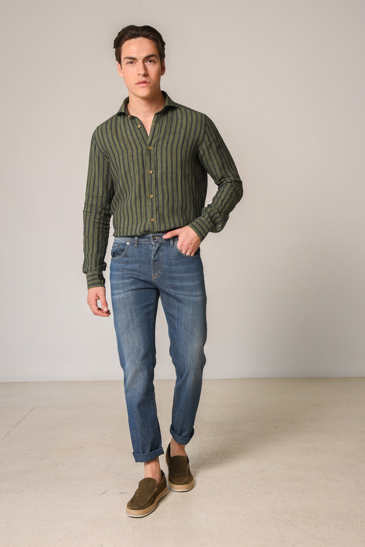 ΑΝΔΡΙΚΟ JEAN PORTOBELLO'S ΣΕ ΜΠΛΕ ΑΠΟΧΡΩΣΗ ΜΕ ΞΕΒΑΜΜΑ REGULAR FIT