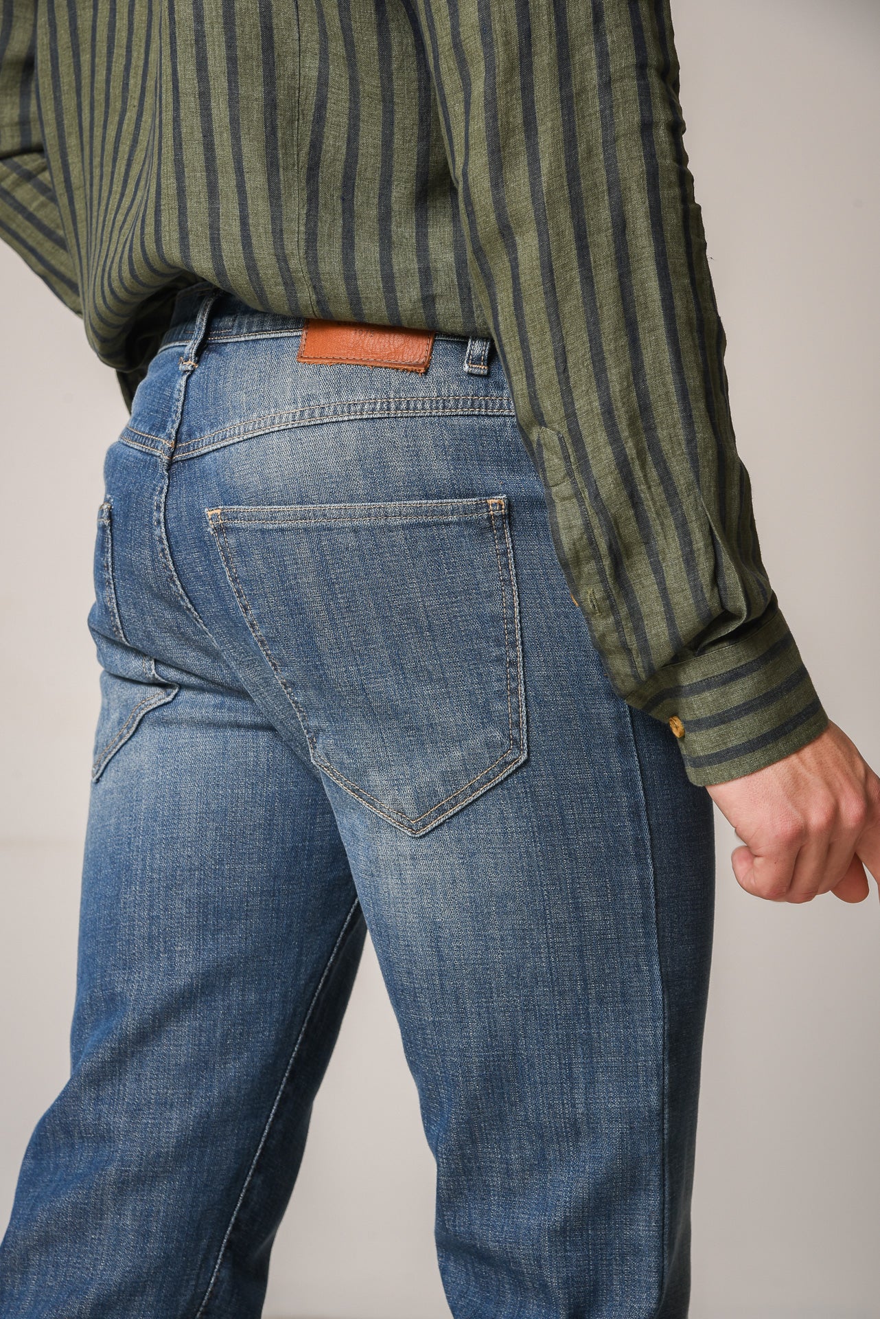 ΑΝΔΡΙΚΟ JEAN PORTOBELLO'S ΣΕ ΜΠΛΕ ΑΠΟΧΡΩΣΗ ΜΕ ΞΕΒΑΜΜΑ REGULAR FIT