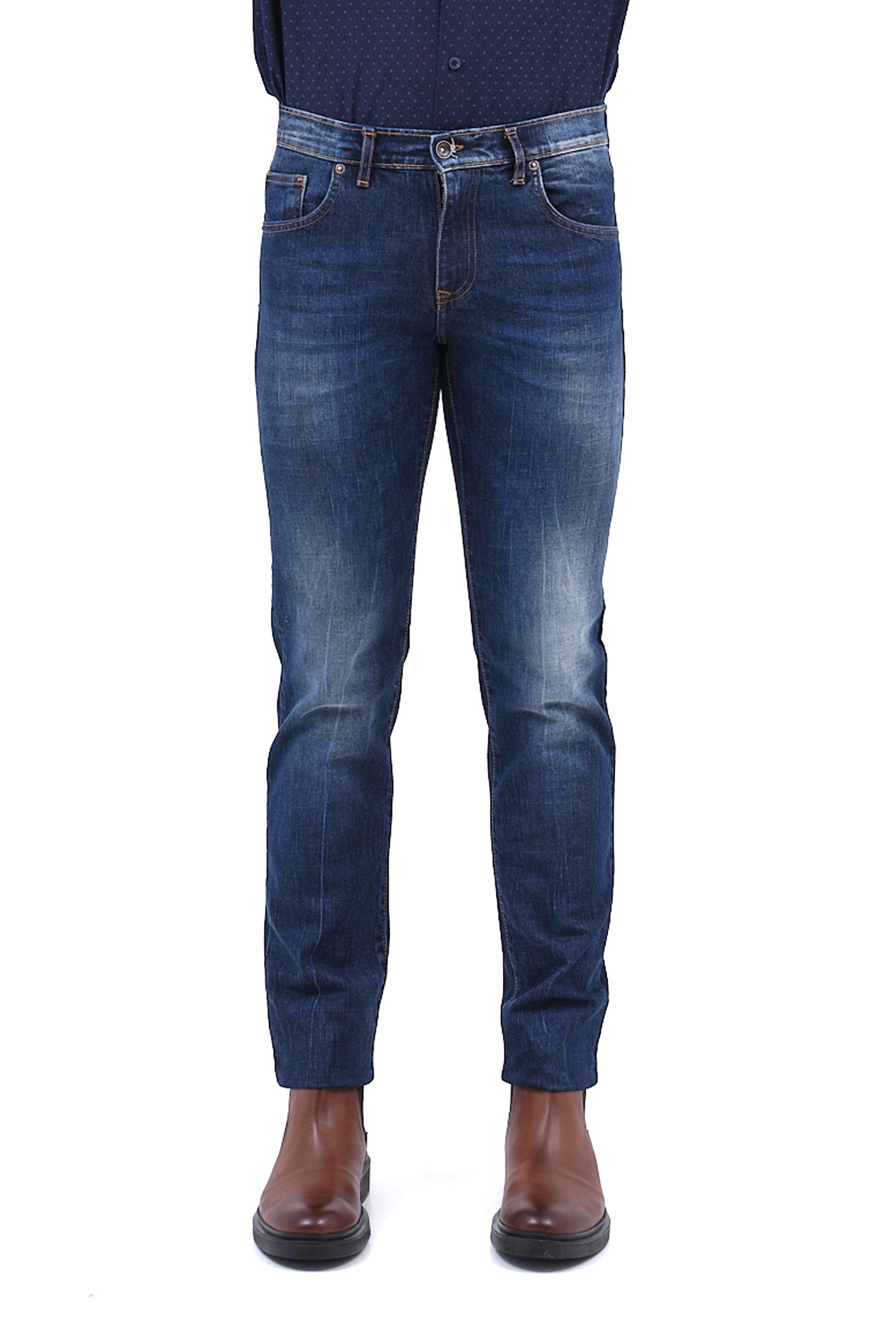 ΑΝΔΡΙΚΟ JEAN PORTOBELLO'S ΣΕ ΜΠΛΕ ΧΡΩΜΑ ΚΑΙ SLIM FIT ΓΡΑΜΜΗ