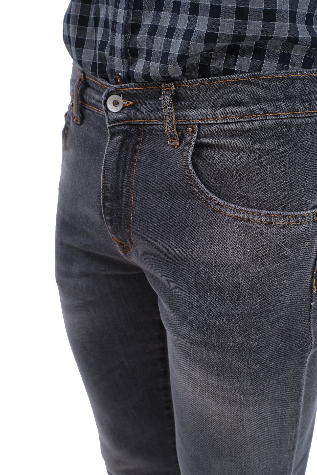 ΑΝΔΡΙΚΟ JEAN PORTOBELLO'S ΣΕ ΓΚΡΙ ΧΡΩΜΑ ΜΕ ΤΕΧΝΗΤΗ ΦΘΟΡΑ SLIM FIT