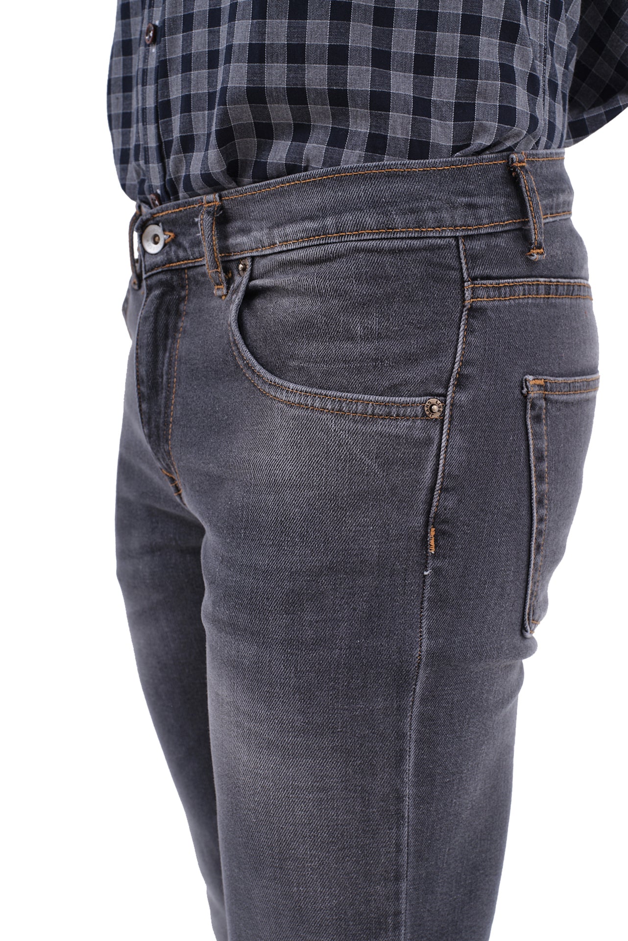 ΑΝΔΡΙΚΟ JEAN PORTOBELLO'S ΣΕ ΓΚΡΙ ΧΡΩΜΑ ΜΕ ΤΕΧΝΗΤΗ ΦΘΟΡΑ SLIM FIT