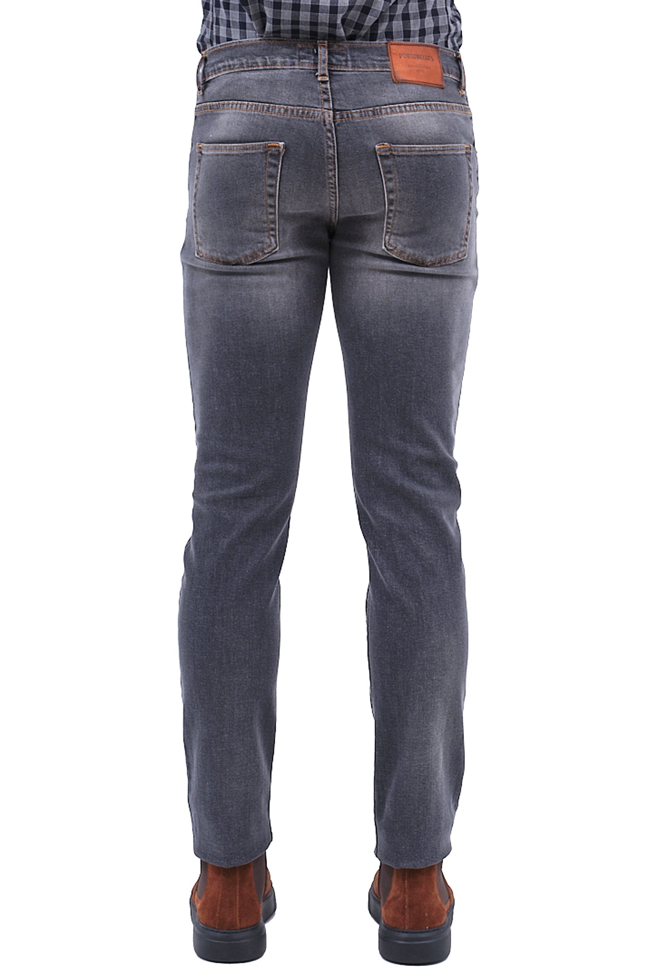 ΑΝΔΡΙΚΟ JEAN PORTOBELLO'S ΣΕ ΓΚΡΙ ΧΡΩΜΑ ΜΕ ΤΕΧΝΗΤΗ ΦΘΟΡΑ SLIM FIT