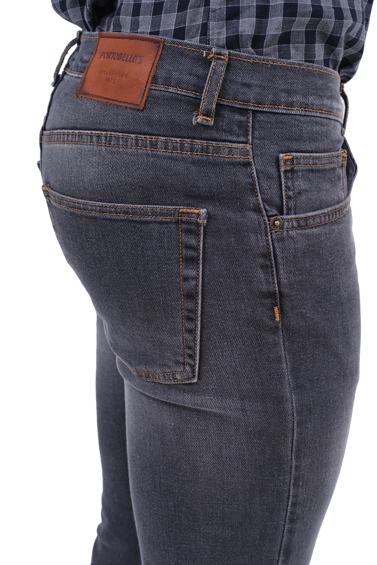 ΑΝΔΡΙΚΟ JEAN PORTOBELLO'S ΣΕ ΓΚΡΙ ΧΡΩΜΑ ΜΕ ΤΕΧΝΗΤΗ ΦΘΟΡΑ SLIM FIT