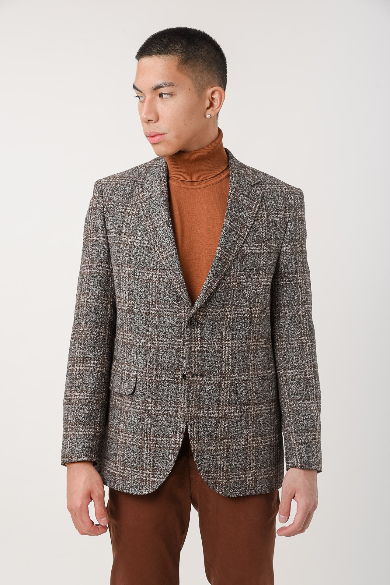 ΑΝΔΡΙΚΟ ΚΑΡΟ ΣΑΚΑΚΙ PORTOBELLO'S ΣΕ ΓΚΡΙ-ΜΠΕΖ ΧΡΩΜΑ ΚΑΙ ΚΑΦΕ ΚΑΡΟ ANGELICO