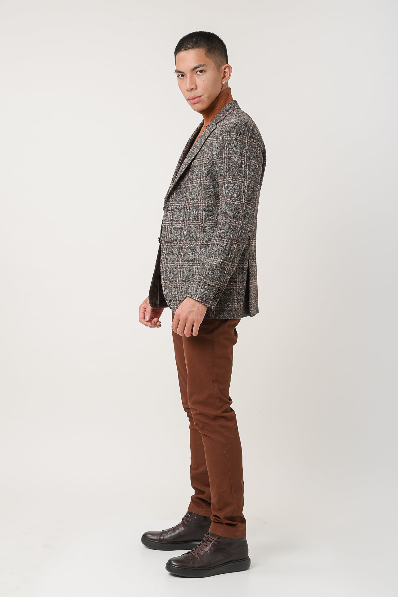 ΑΝΔΡΙΚΟ ΚΑΡΟ ΣΑΚΑΚΙ PORTOBELLO'S ΣΕ ΓΚΡΙ-ΜΠΕΖ ΧΡΩΜΑ ΚΑΙ ΚΑΦΕ ΚΑΡΟ ANGELICO