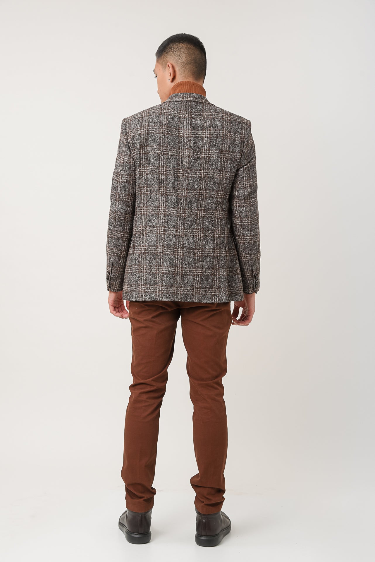 ΑΝΔΡΙΚΟ ΚΑΡΟ ΣΑΚΑΚΙ PORTOBELLO'S ΣΕ ΓΚΡΙ-ΜΠΕΖ ΧΡΩΜΑ ΚΑΙ ΚΑΦΕ ΚΑΡΟ ANGELICO