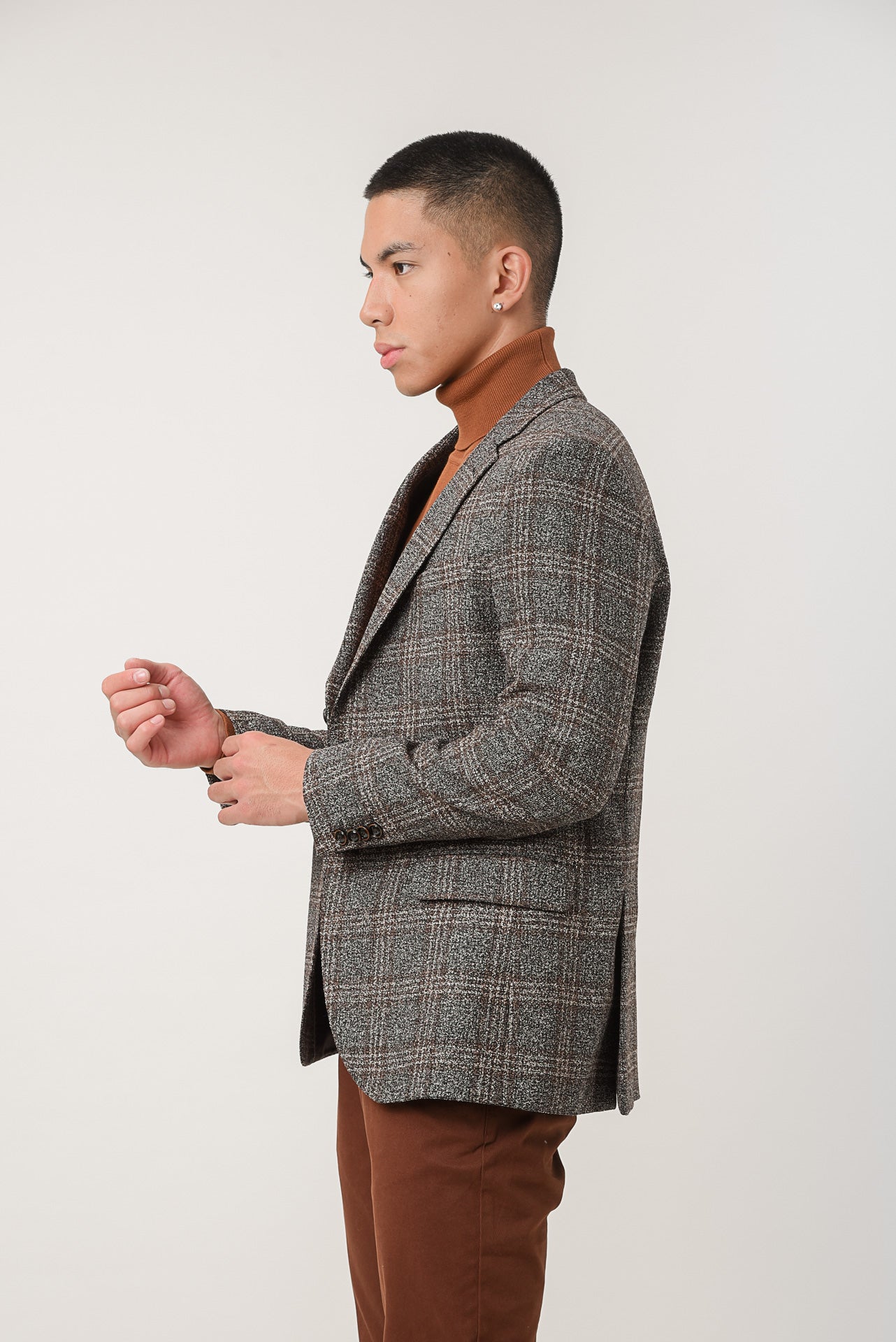 ΑΝΔΡΙΚΟ ΚΑΡΟ ΣΑΚΑΚΙ PORTOBELLO'S ΣΕ ΓΚΡΙ-ΜΠΕΖ ΧΡΩΜΑ ΚΑΙ ΚΑΦΕ ΚΑΡΟ ANGELICO