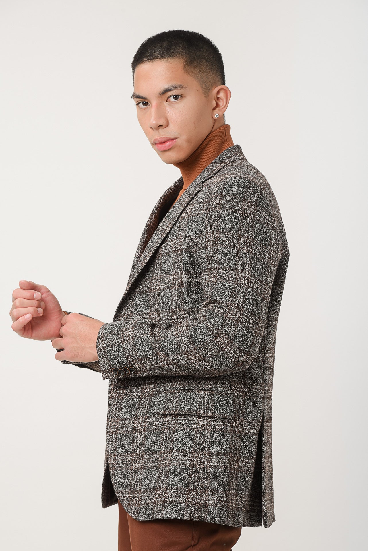 ΑΝΔΡΙΚΟ ΚΑΡΟ ΣΑΚΑΚΙ PORTOBELLO'S ΣΕ ΓΚΡΙ-ΜΠΕΖ ΧΡΩΜΑ ΚΑΙ ΚΑΦΕ ΚΑΡΟ ANGELICO