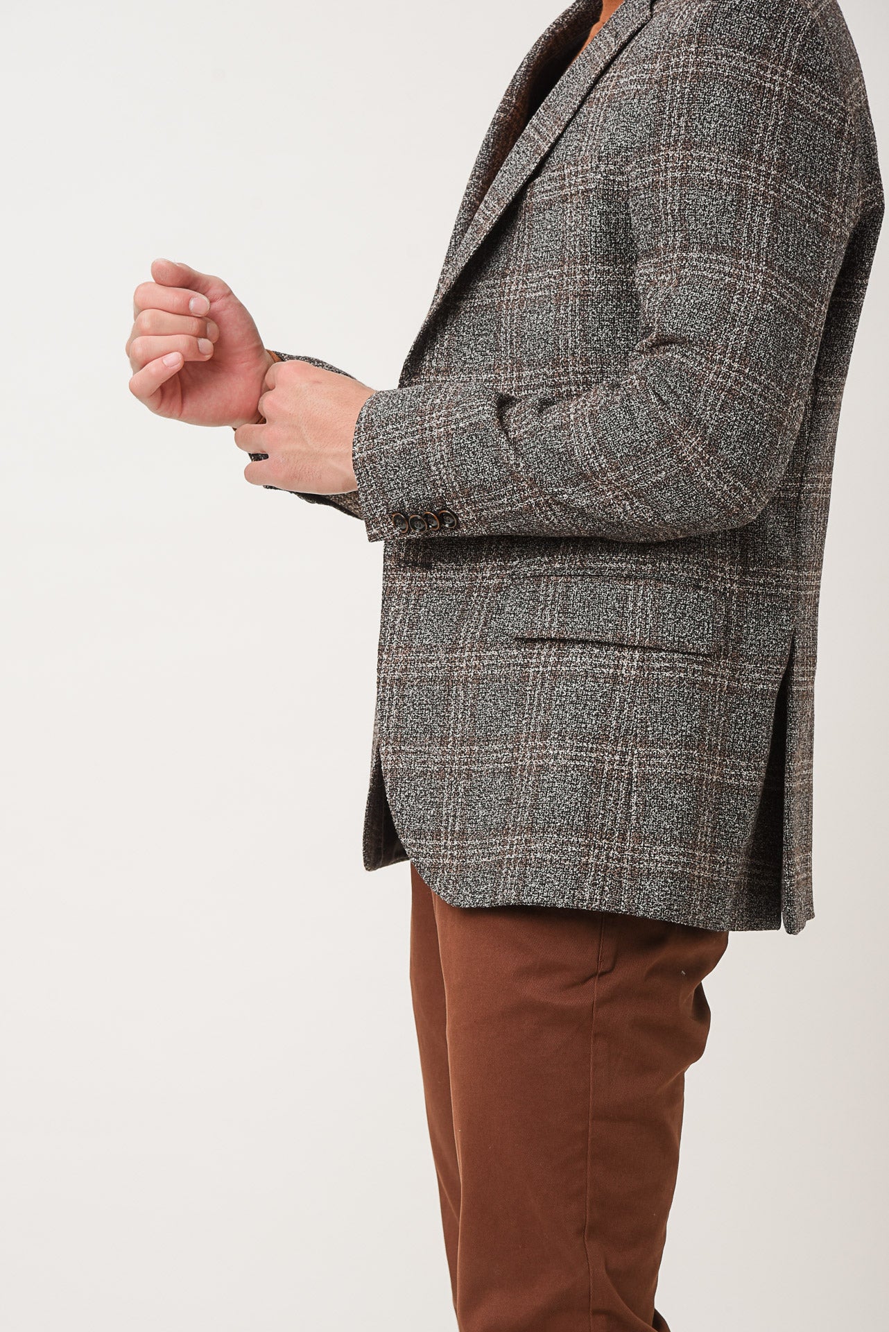 ΑΝΔΡΙΚΟ ΚΑΡΟ ΣΑΚΑΚΙ PORTOBELLO'S ΣΕ ΓΚΡΙ-ΜΠΕΖ ΧΡΩΜΑ ΚΑΙ ΚΑΦΕ ΚΑΡΟ ANGELICO