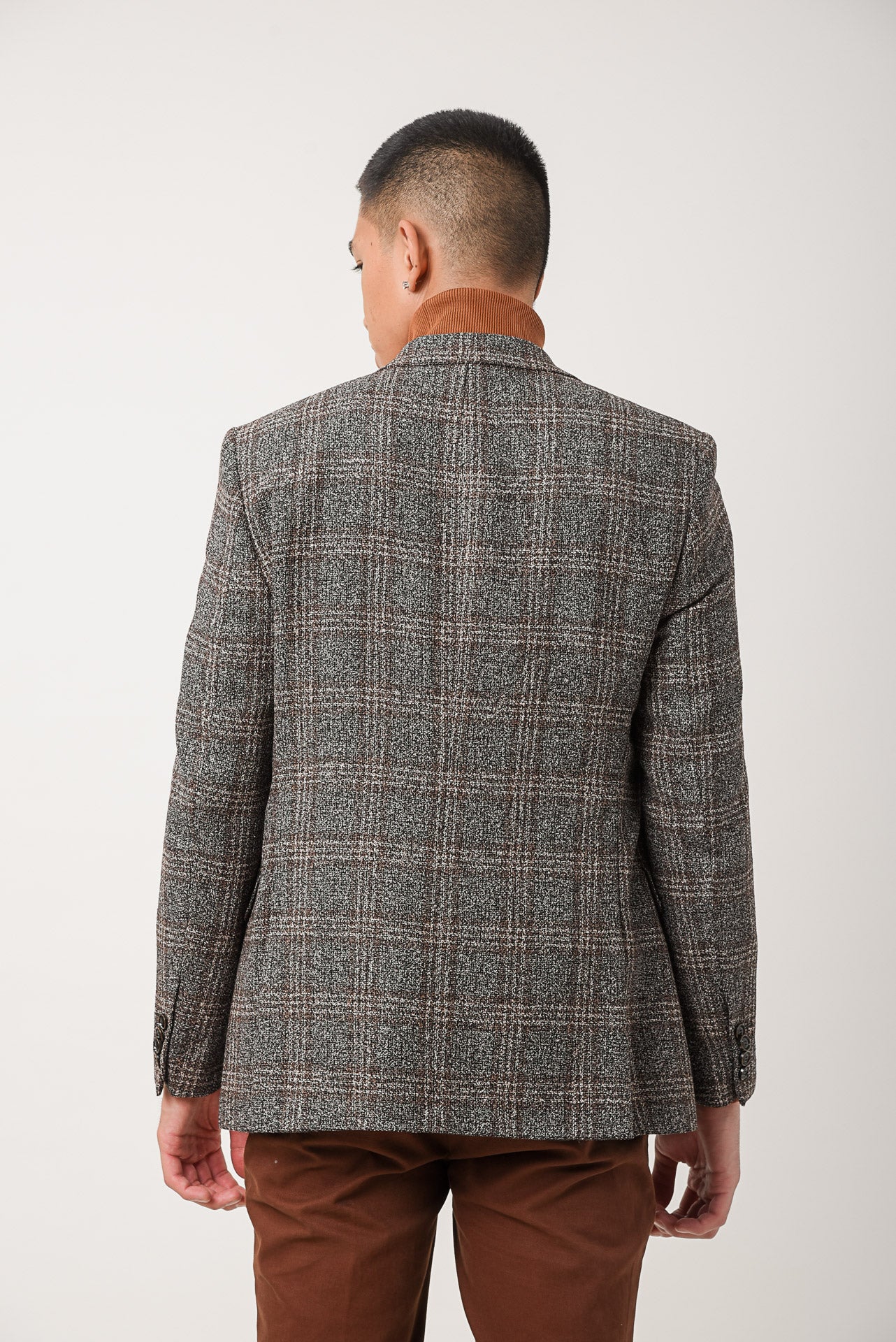 ΑΝΔΡΙΚΟ ΚΑΡΟ ΣΑΚΑΚΙ PORTOBELLO'S ΣΕ ΓΚΡΙ-ΜΠΕΖ ΧΡΩΜΑ ΚΑΙ ΚΑΦΕ ΚΑΡΟ ANGELICO