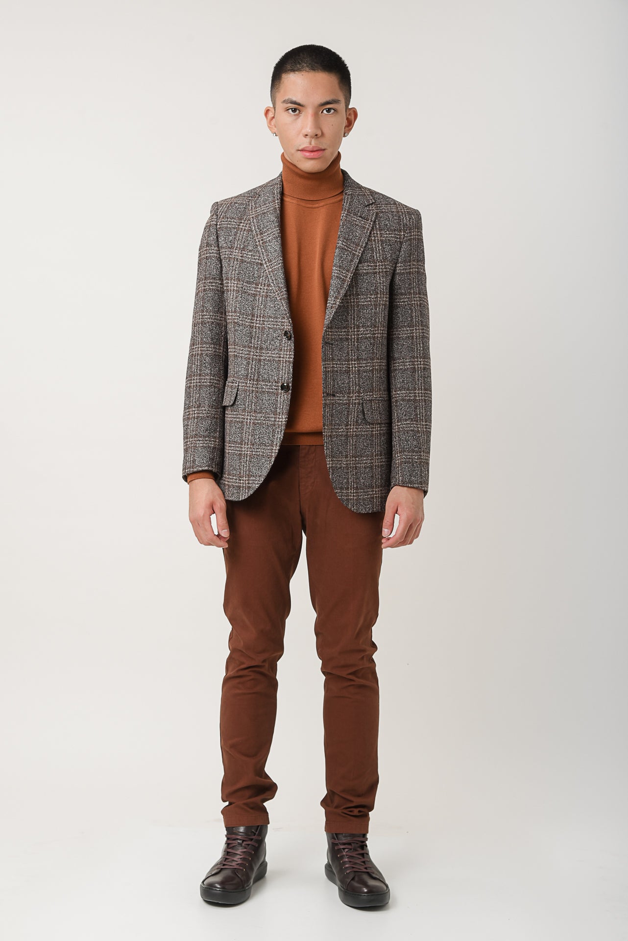 ΑΝΔΡΙΚΟ ΚΑΡΟ ΣΑΚΑΚΙ PORTOBELLO'S ΣΕ ΓΚΡΙ-ΜΠΕΖ ΧΡΩΜΑ ΚΑΙ ΚΑΦΕ ΚΑΡΟ ANGELICO