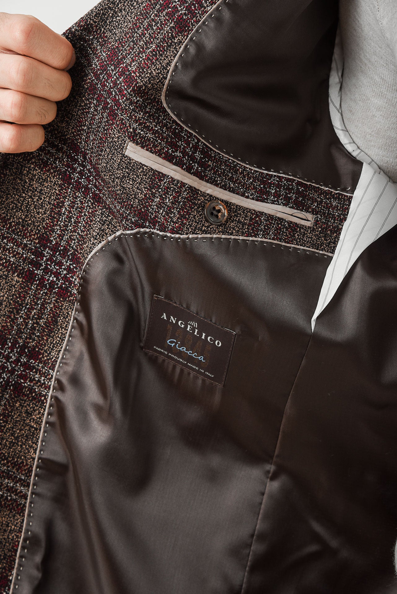 ΑΝΔΡΙΚΟ ΚΑΡΟ ΣΑΚΑΚΙ PORTOBELLO'S ΣΕ ΚΑΦΕ ΧΡΩΜΑ ΜΕ ΜΠΟΡΝΤΟ ΚΑΡΟ ANGELICO