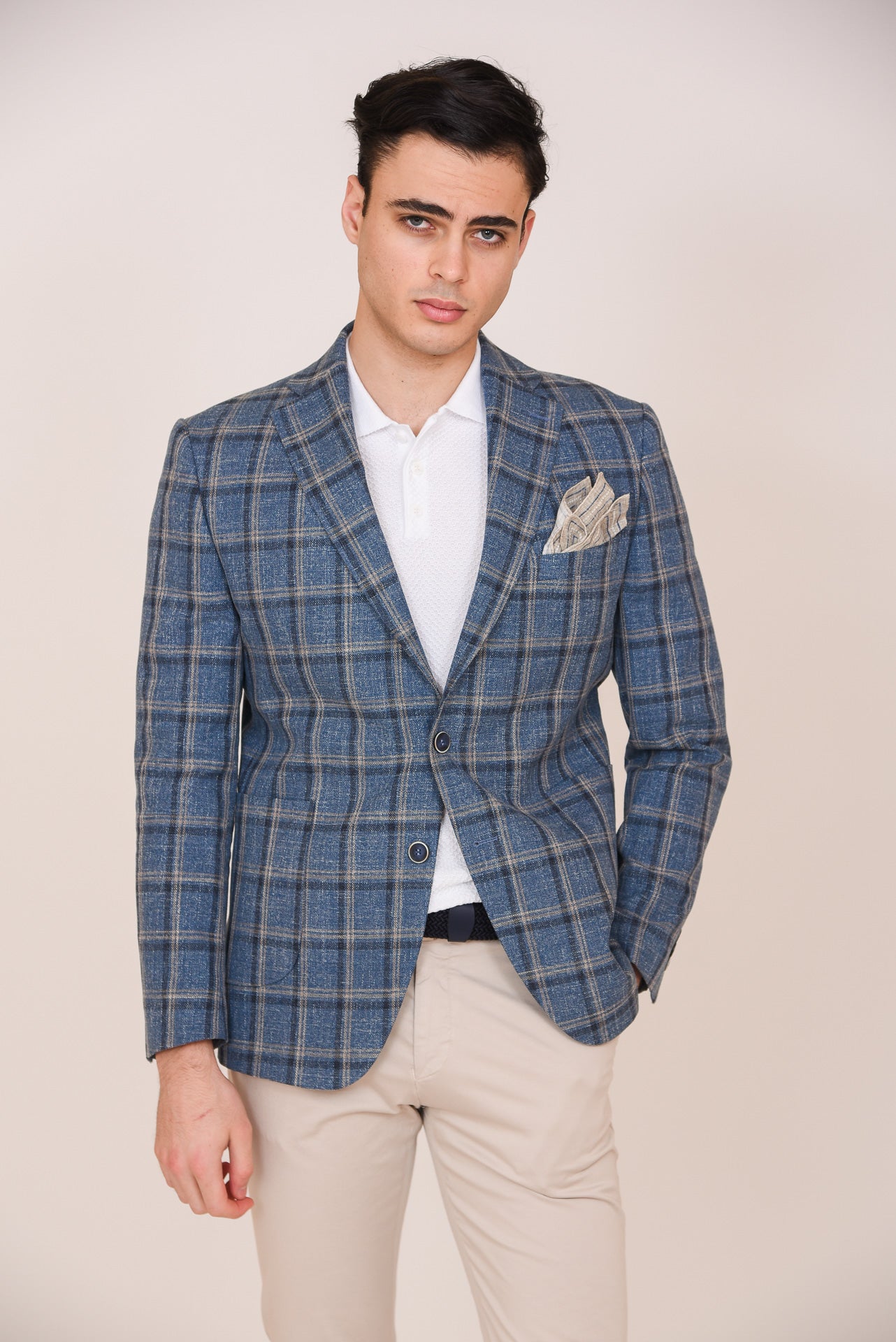 ΑΝΔΡΙΚΟ ΣΑΚΑΚΙ PORTOBELLO’S ΠΕΤΡΟΛ WINDOWPANE ΜΕ ΜΠΕΖ ΛΕΠΤΟΜΕΡΕΙΕΣ