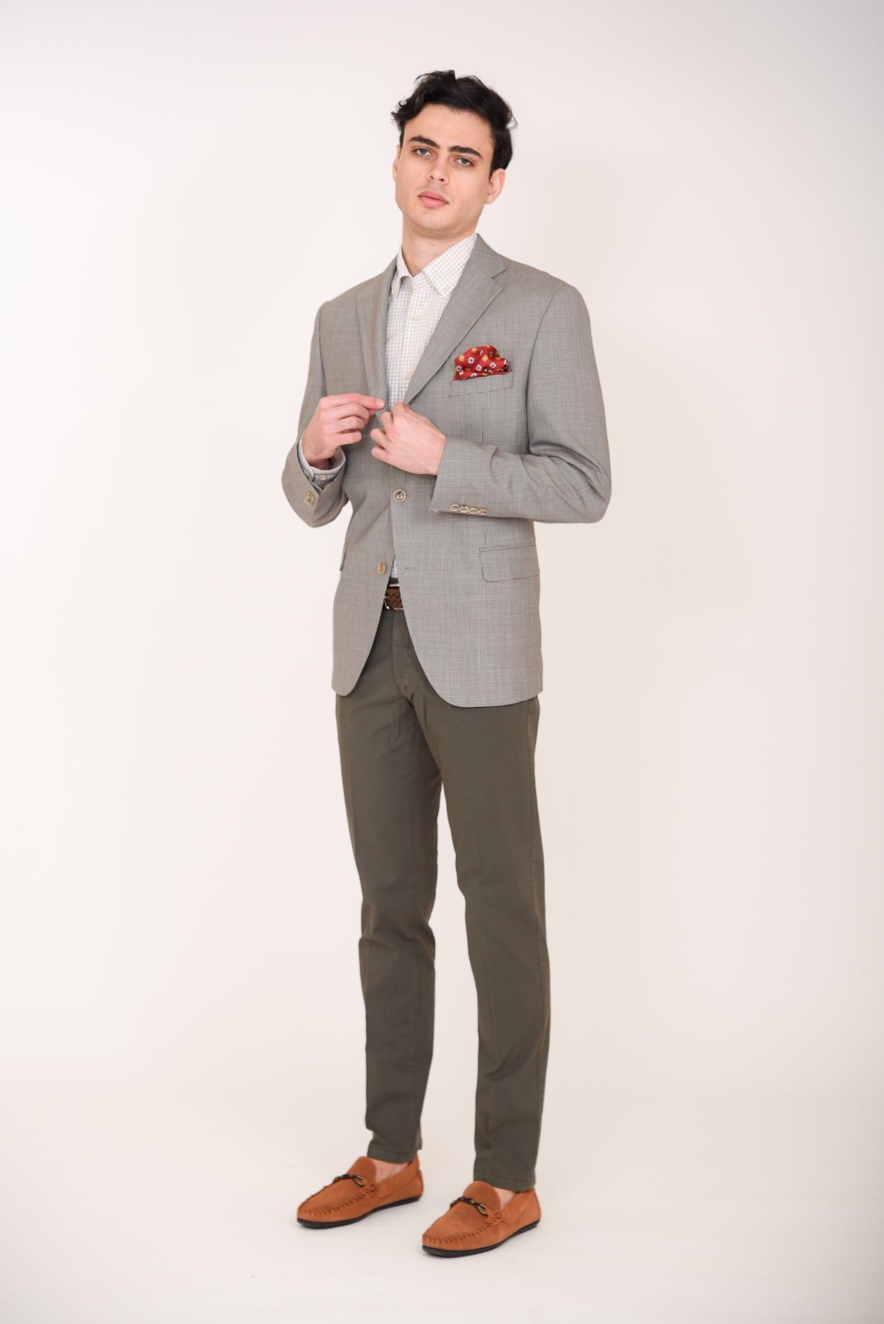 ΑΝΔΡΙΚΟ ΣΑΚΑΚΙ PORTOBELLOS ΓΚΡΙ ΜΠΕΖ ΜΕ ΜΙΚΡΟΣΧΕΔΙΟ ΚΑΙ ΥΦΑΣΜΑ MARLANE