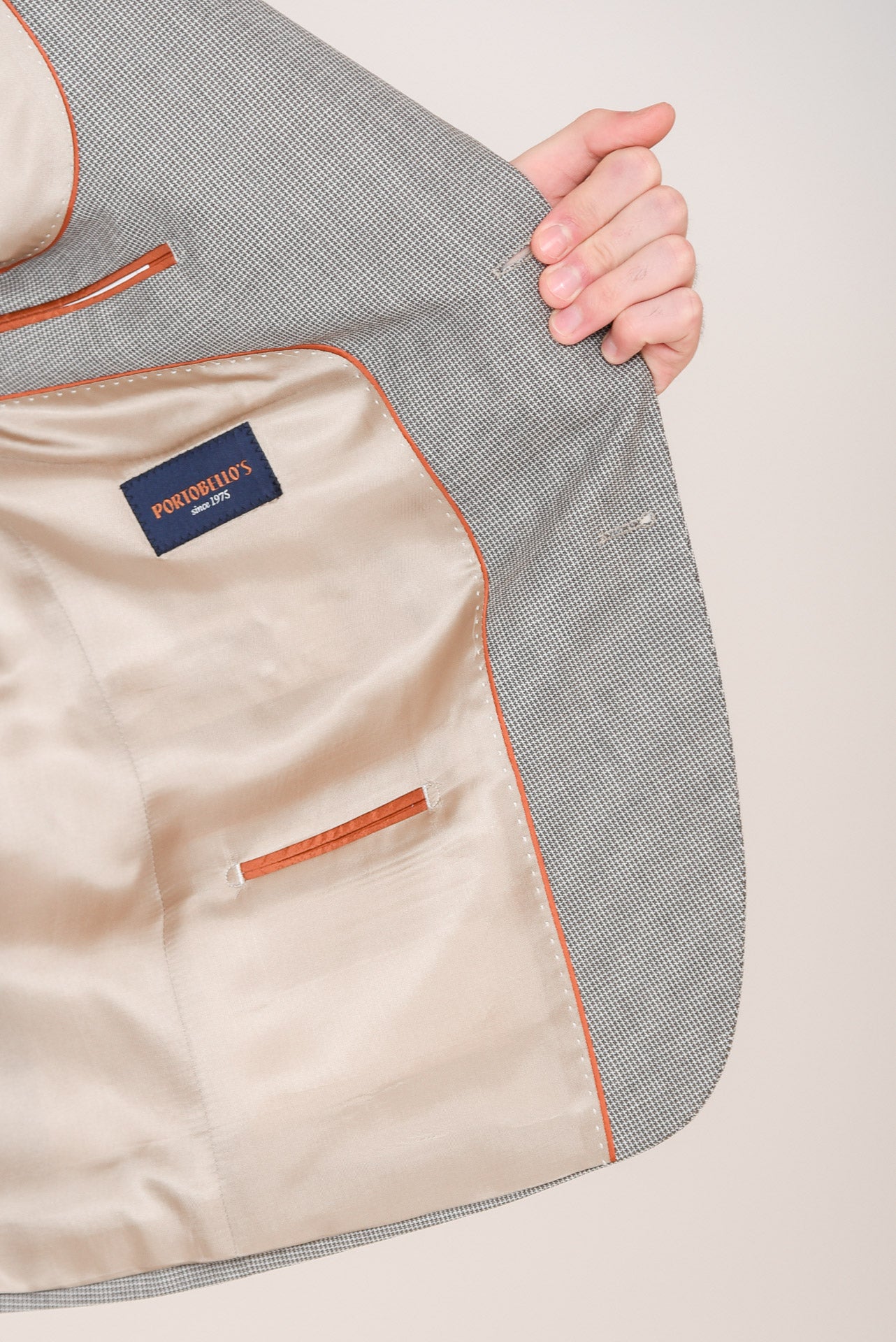 ΑΝΔΡΙΚΟ ΣΑΚΑΚΙ PORTOBELLOS ΓΚΡΙ ΜΠΕΖ ΜΕ ΜΙΚΡΟΣΧΕΔΙΟ ΚΑΙ ΥΦΑΣΜΑ MARLANE