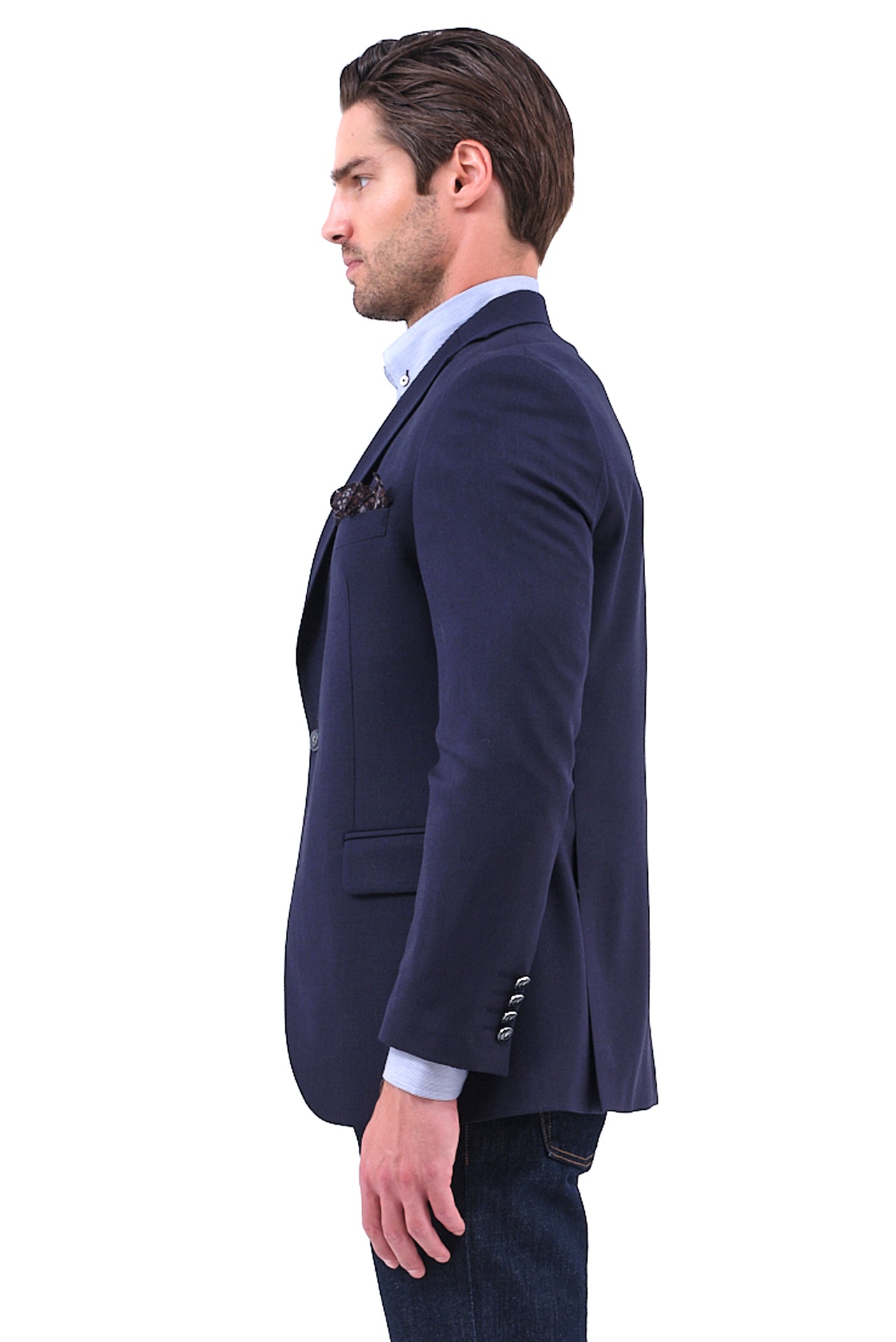 ΑΝΔΡΙΚΟ ΣΑΚΑΚΙ PORTOBELLO'S BLAZER ΣΕ ΜΠΛΕ ΣΚΟΥΡΟ ΧΡΩΜΑ ΜΕ ΥΦΑΣΜΑ MARLANE