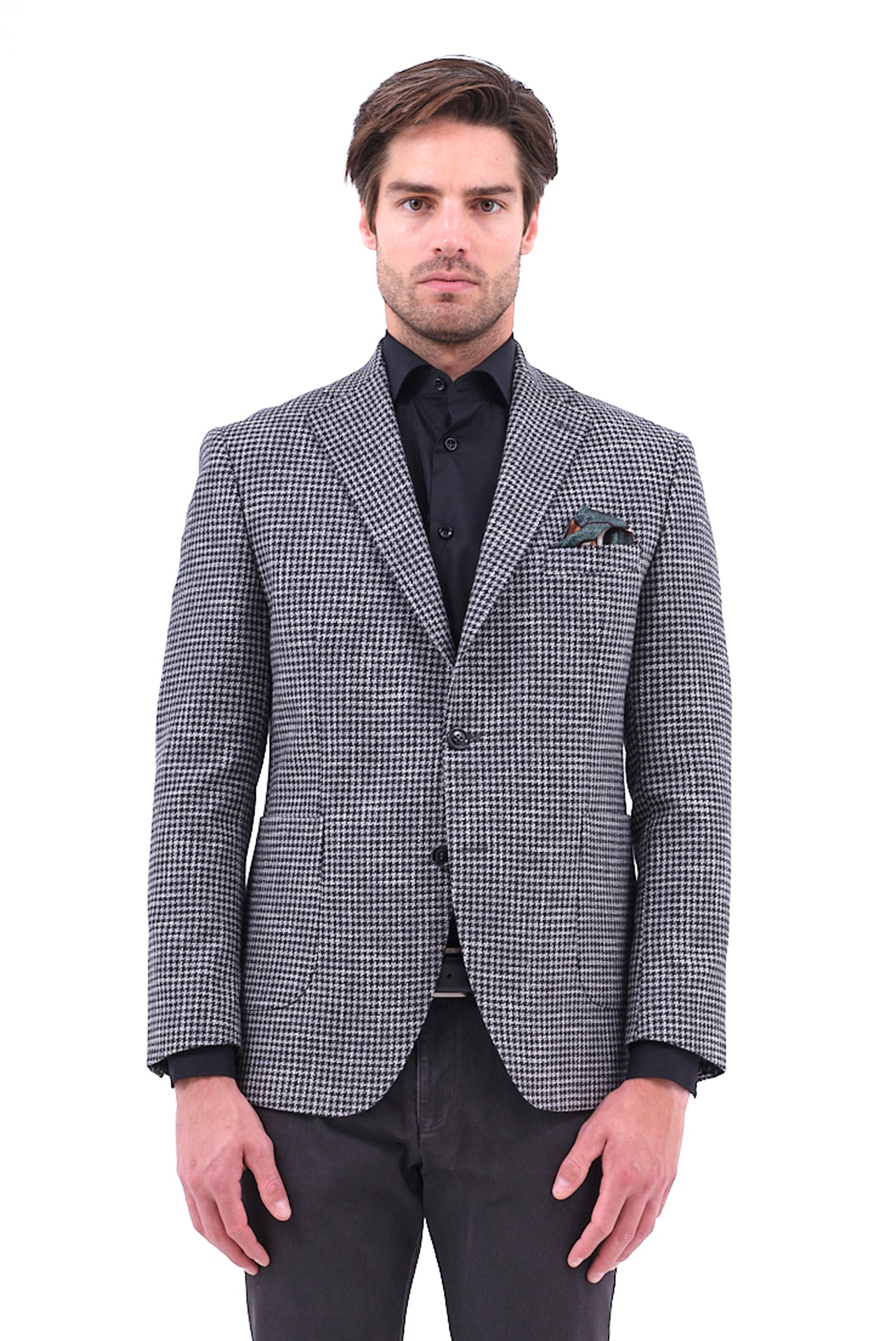 ΑΝΔΡΙΚΟ ΣΑΚΑΚΙ ΣΚΟΥΡΟ ΓΚΡΙ PORTOBELLO'S ΜΕ HOUNDTOOTH PATERN