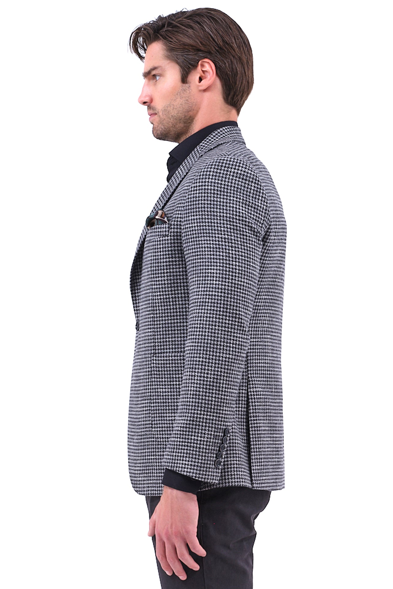 ΑΝΔΡΙΚΟ ΣΑΚΑΚΙ ΣΚΟΥΡΟ ΓΚΡΙ PORTOBELLO'S ΜΕ HOUNDTOOTH PATERN