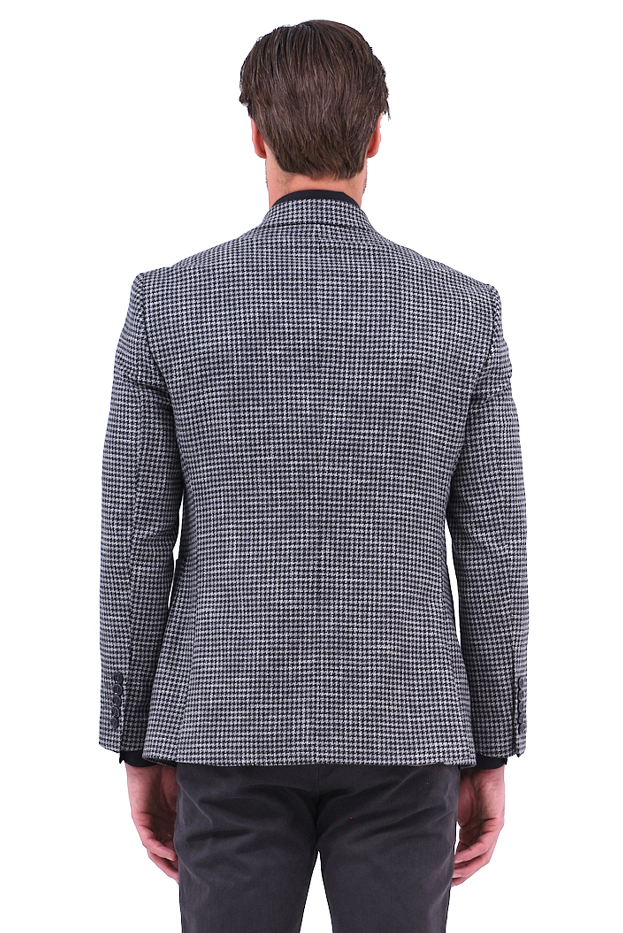 ΑΝΔΡΙΚΟ ΣΑΚΑΚΙ ΣΚΟΥΡΟ ΓΚΡΙ PORTOBELLO'S ΜΕ HOUNDTOOTH PATERN