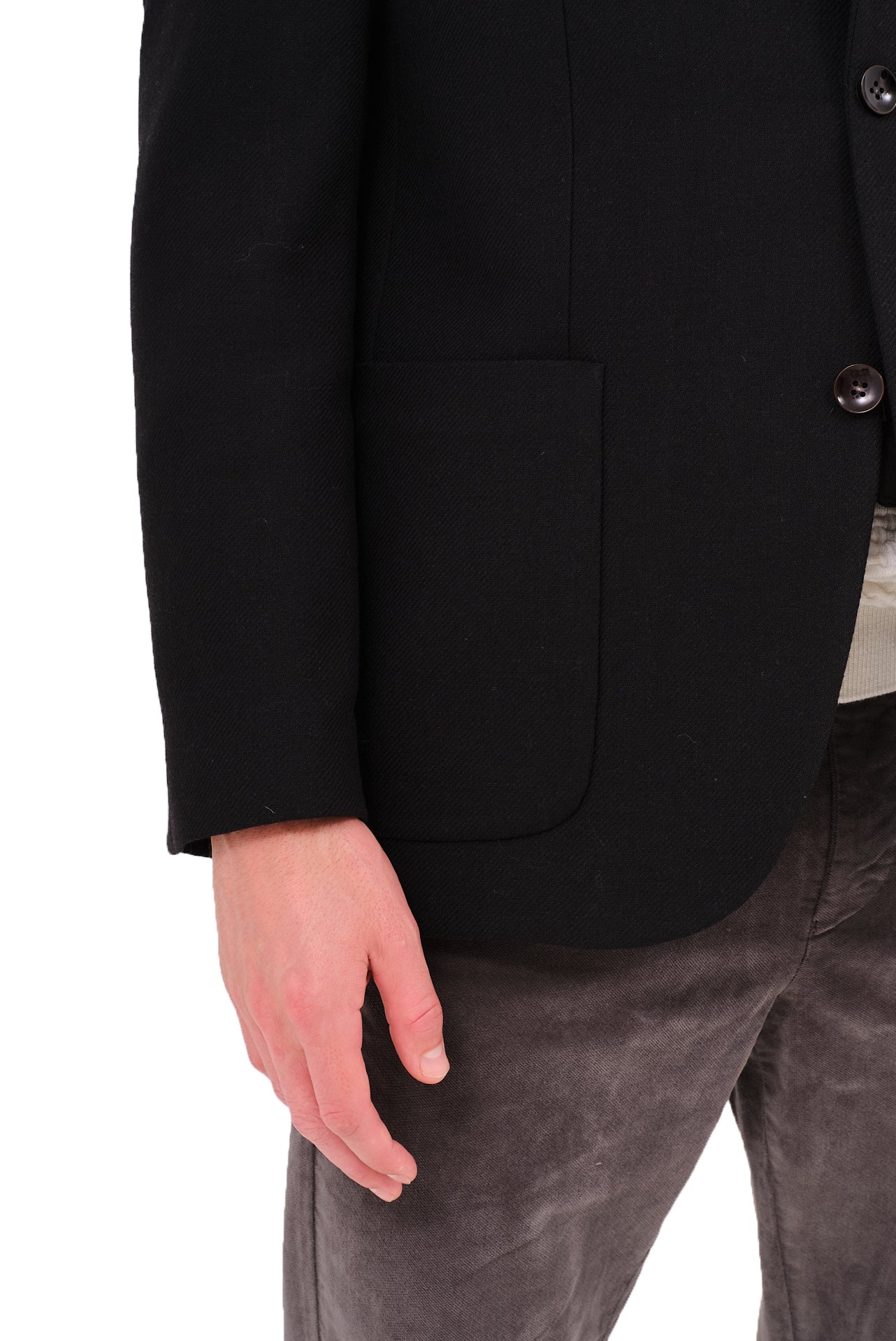 ΑΝΔΡΙΚΟ ΜΑΥΡΟ ΣΑΚΑΚΙ PORTOBELLO'S ΜΕ ΚΑΦΕ ΑΠΟΣΠΩΜΕΝΟ PLASTRON REGULAR FIT