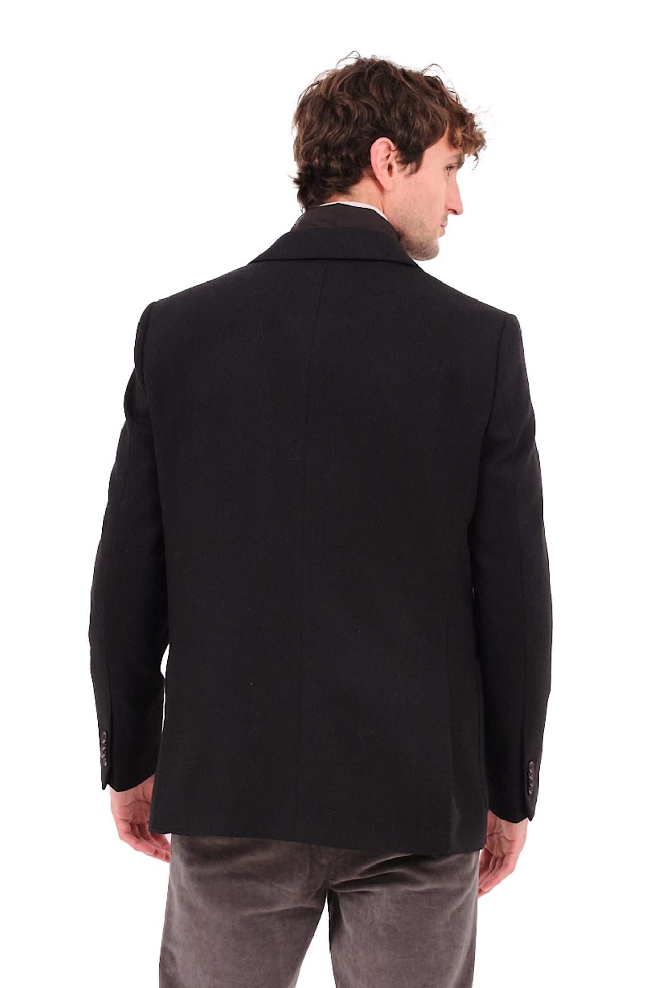 ΑΝΔΡΙΚΟ ΜΑΥΡΟ ΣΑΚΑΚΙ PORTOBELLO'S ΜΕ ΚΑΦΕ ΑΠΟΣΠΩΜΕΝΟ PLASTRON REGULAR FIT