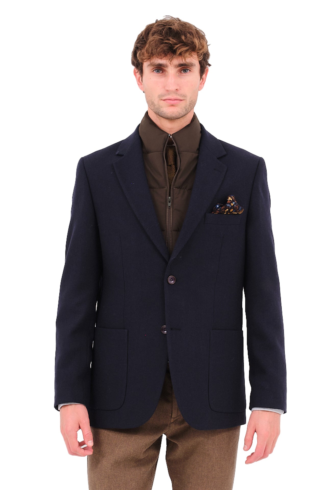 ΑΝΔΡΙΚΟ ΜΠΛΕ ΣΑΚΑΚΙ PORTOBELLO'S ΜΕ ΚΑΦΕ ΑΠΟΣΠΩΜΕΝΗ ΜΟΣΤΡΑ REGULAR FIT