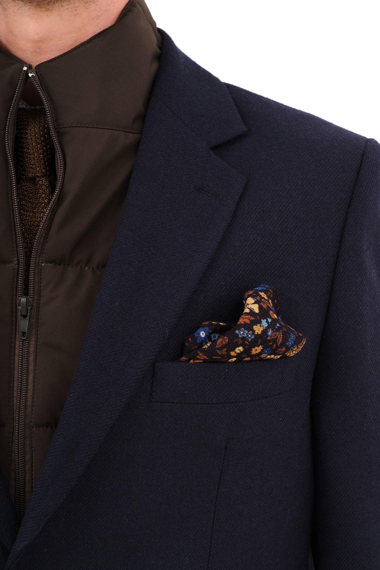 ΑΝΔΡΙΚΟ ΜΠΛΕ ΣΑΚΑΚΙ PORTOBELLO'S ΜΕ ΚΑΦΕ ΑΠΟΣΠΩΜΕΝΗ ΜΟΣΤΡΑ REGULAR FIT