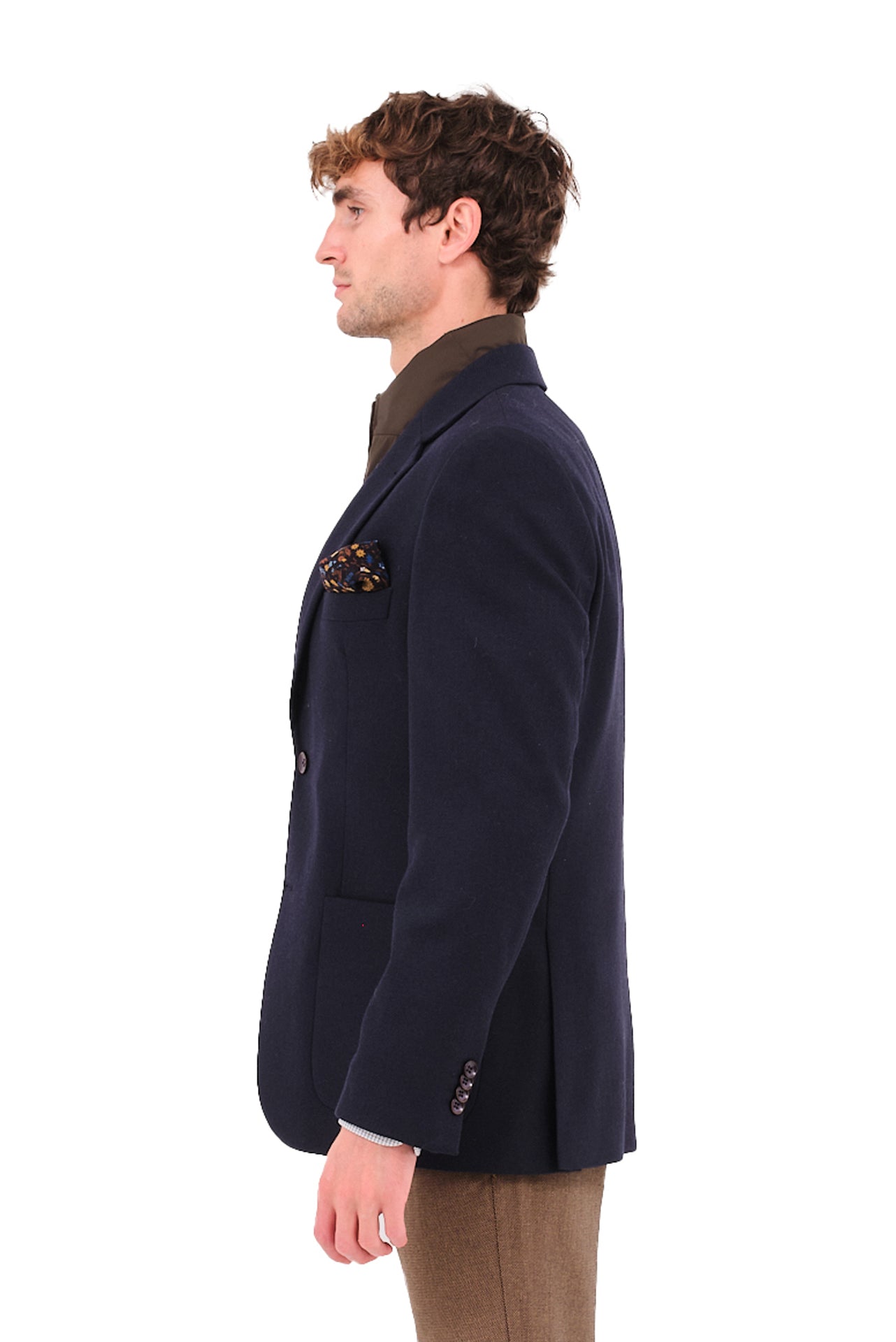 ΑΝΔΡΙΚΟ ΜΠΛΕ ΣΑΚΑΚΙ PORTOBELLO'S ΜΕ ΚΑΦΕ ΑΠΟΣΠΩΜΕΝΗ ΜΟΣΤΡΑ REGULAR FIT