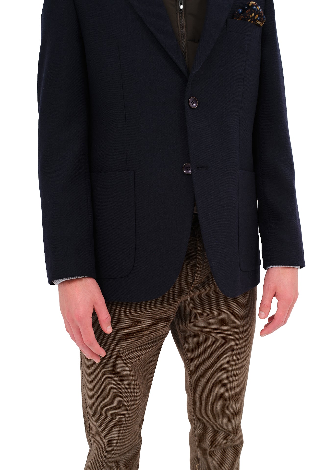 ΑΝΔΡΙΚΟ ΜΠΛΕ ΣΑΚΑΚΙ PORTOBELLO'S ΜΕ ΚΑΦΕ ΑΠΟΣΠΩΜΕΝΗ ΜΟΣΤΡΑ REGULAR FIT