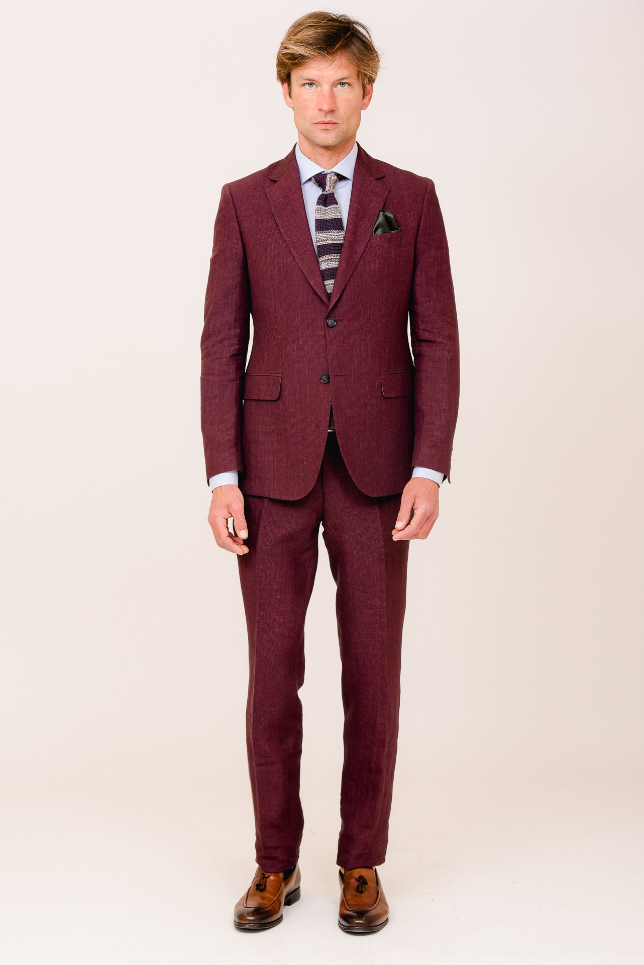 ΑΝΔΡΙΚΟ ΚΟΣΤΟΥΜΙ PORTOBELLO'S ΜΠΟΡΝΤΟ ΜΕ ΛΙΝΟ ΥΦΑΣΜΑ ΑΠΟ ΤΗΝ ANGELICO