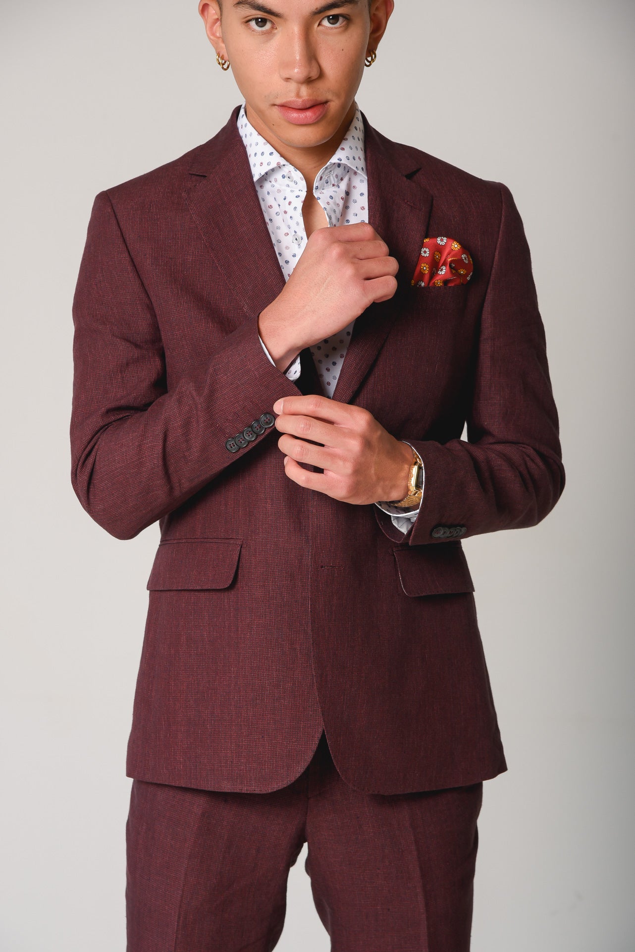 ΑΝΔΡΙΚΟ ΚΟΣΤΟΥΜΙ PORTOBELLO'S ΜΠΟΡΝΤΟ ΜΕ ΛΙΝΟ ΥΦΑΣΜΑ ΑΠΟ ΤΗΝ ANGELICO