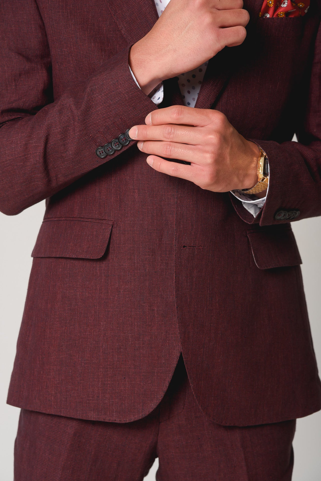 ΑΝΔΡΙΚΟ ΚΟΣΤΟΥΜΙ PORTOBELLO'S ΜΠΟΡΝΤΟ ΜΕ ΛΙΝΟ ΥΦΑΣΜΑ ΑΠΟ ΤΗΝ ANGELICO