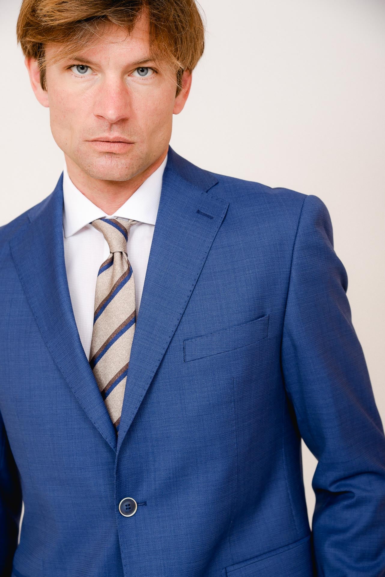 ΑΝΔΡΙΚΟ ΚΟΣΤΟΥΜΙ PORTOBELLO'S ΣΕ ΜΠΛΕ RAF ΑΠΟΧΡΩΣΗ ΜΕ ΥΦΑΣΜΑ ZIGNONE S120'S SLIM FIT