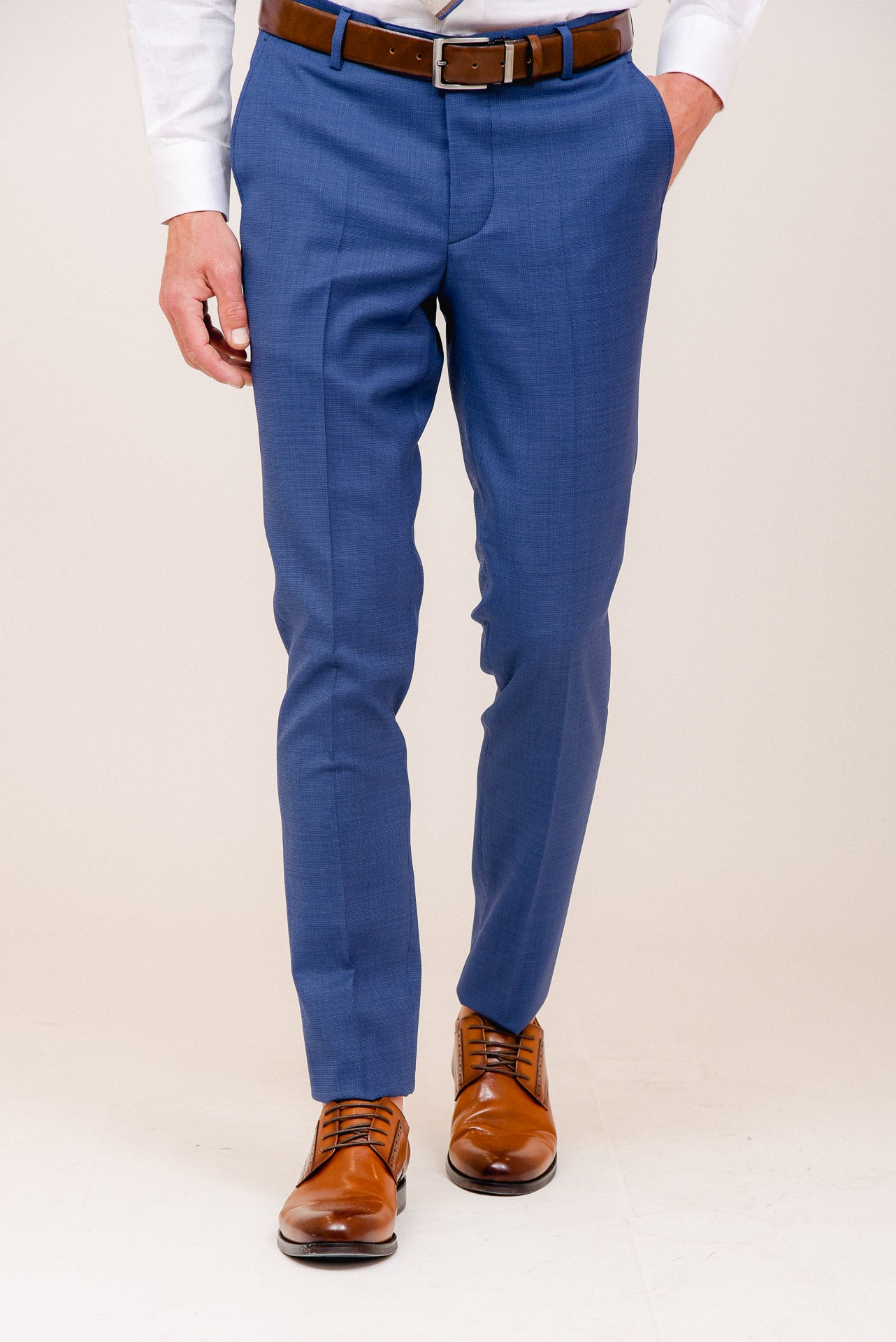 ΑΝΔΡΙΚΟ ΚΟΣΤΟΥΜΙ PORTOBELLO'S ΣΕ ΜΠΛΕ RAF ΑΠΟΧΡΩΣΗ ΜΕ ΥΦΑΣΜΑ ZIGNONE S120'S SLIM FIT