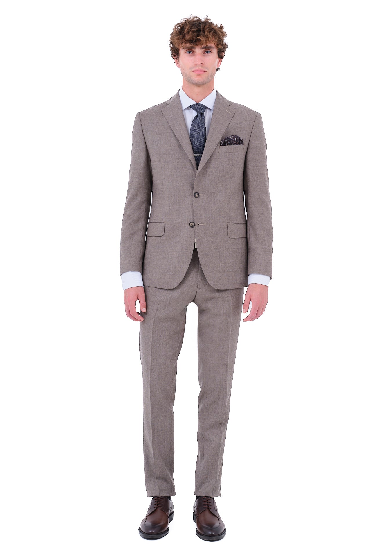 ΑΝΔΡΙΚΟ ΚΟΣΤΟΥΜΙ ΜΠΕΖ ΚΑΦΕ PORTOBELLO'S ΑΠΟ 100% ΜΑΛΛΙ SLIM FIT