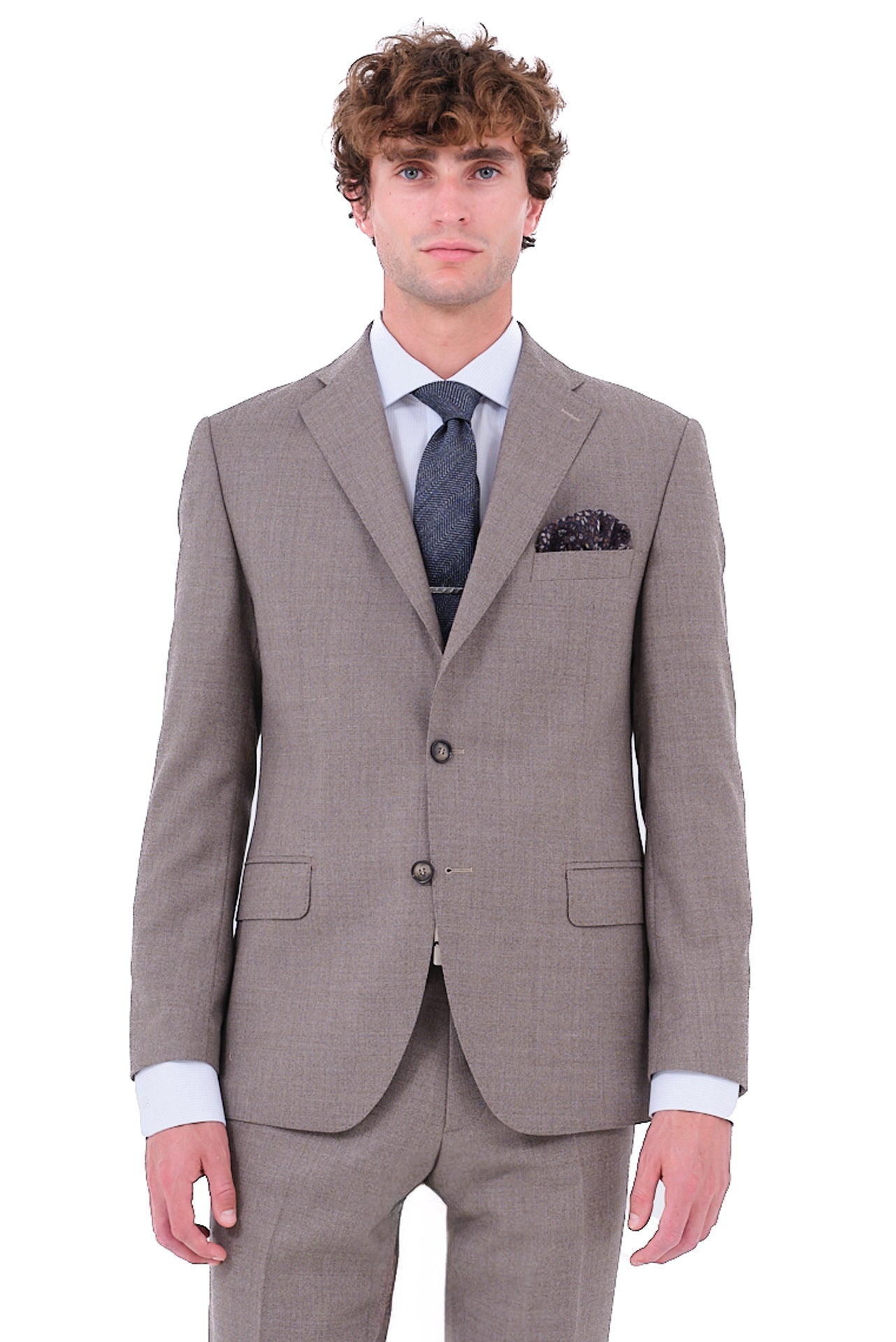 ΑΝΔΡΙΚΟ ΚΟΣΤΟΥΜΙ ΜΠΕΖ ΚΑΦΕ PORTOBELLO'S ΑΠΟ 100% ΜΑΛΛΙ SLIM FIT