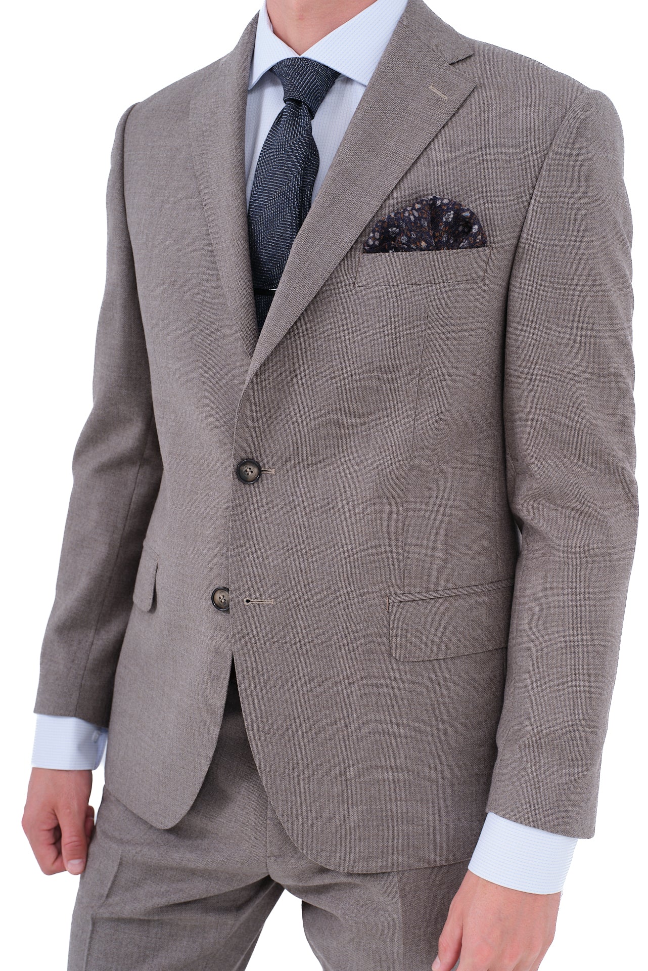 ΑΝΔΡΙΚΟ ΚΟΣΤΟΥΜΙ ΜΠΕΖ ΚΑΦΕ PORTOBELLO'S ΑΠΟ 100% ΜΑΛΛΙ SLIM FIT